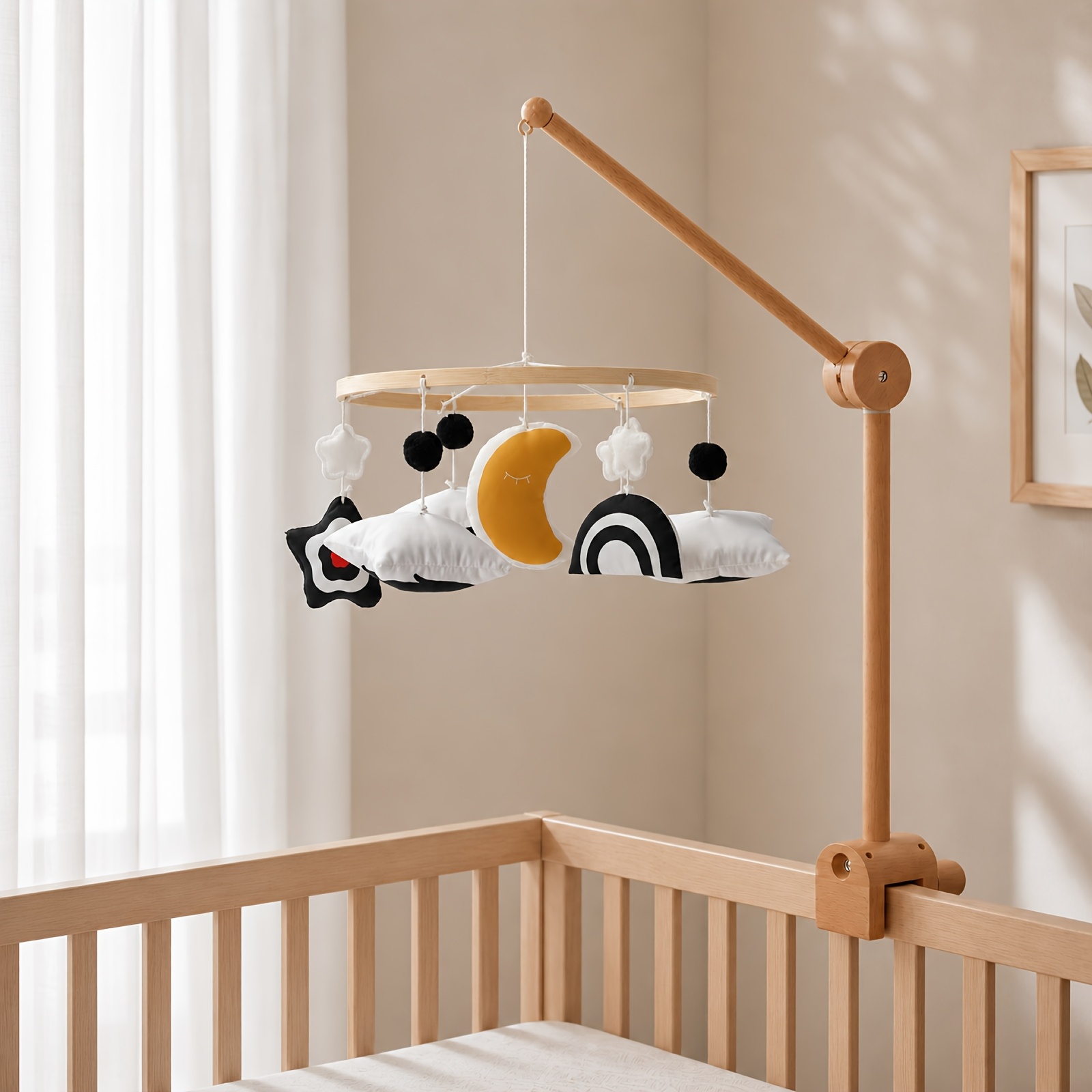 Moon Star Cloud Rainbow Shaped Ring Hanging Bed Bell