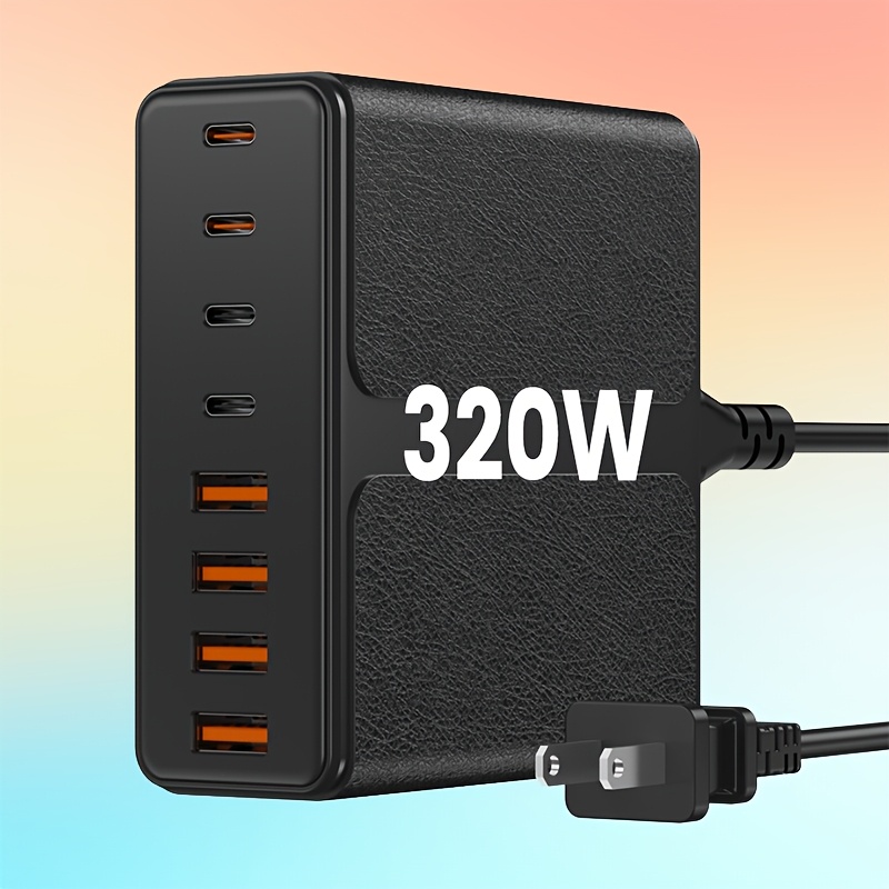 TEMU 320w Fast Charger 8 Port Pd Fast Charger Laptop Power Adapter, 65w Laptop Charger Compatible Tablet, Cell Phone Multiple Models, Portable