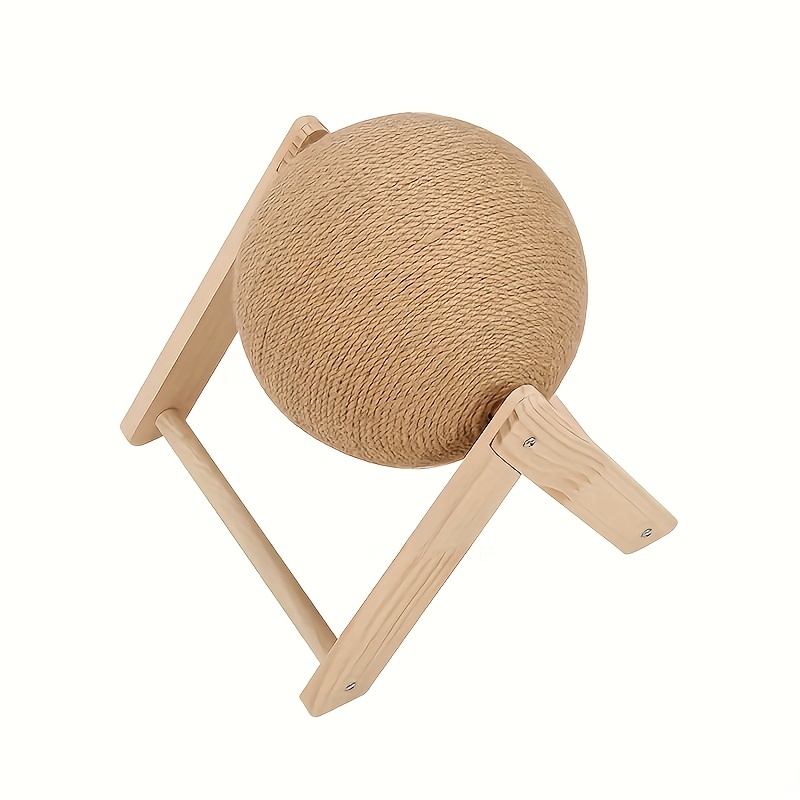 E-shop Drehbarer Katzenball, Indoor-Spiel- und Trainingsgerät für Katzen, robuste Kratzfläche, dreieckiger Sockel, Kletterturm, Puzzle-Spielzeug,