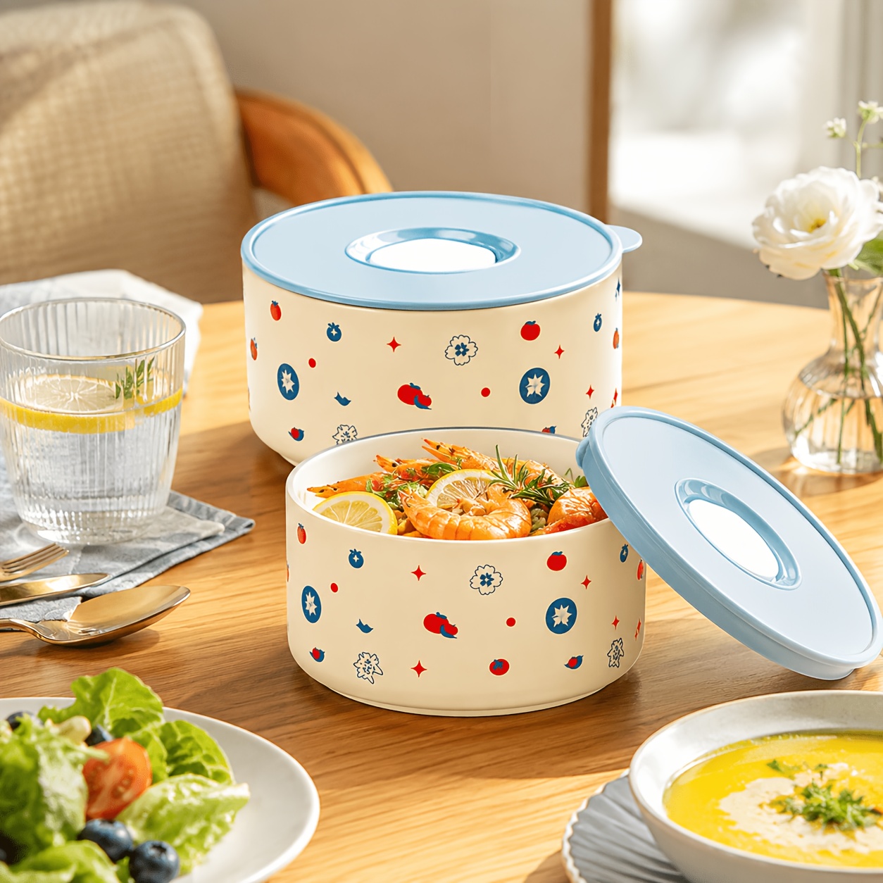 ceramic microwave bowl with lid sold on Temu Australia