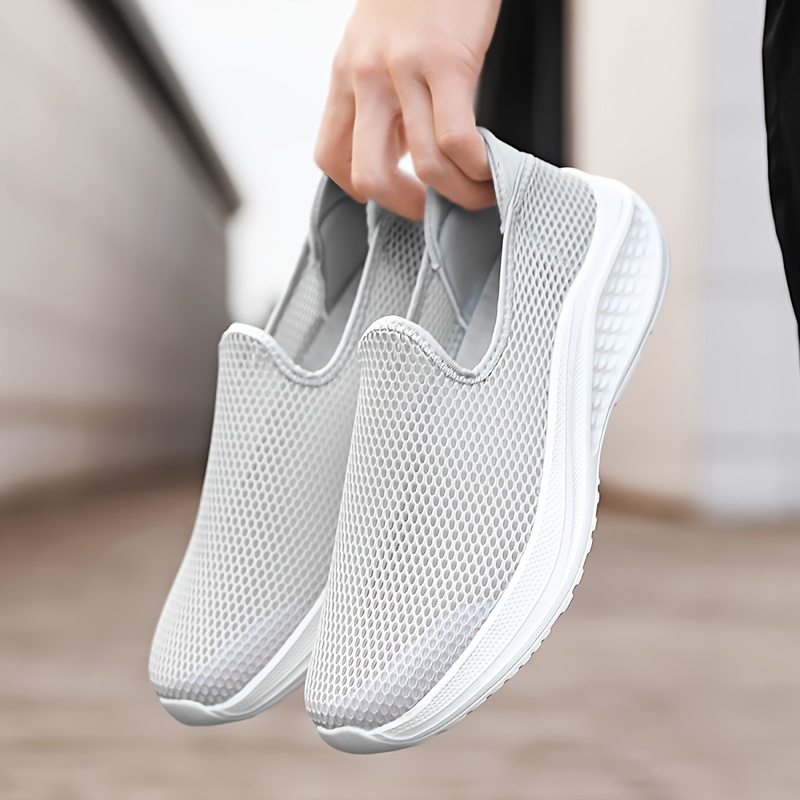 Men'S Breathable Knit Slip-On Sneakers - Lightweight, Comfortable Soft Sole Casual Shoes for Running, Hiking & Everyday Wear, Dark Green, Breathable Fabric Upper, EVA Sole, Slipon Sneakers | Lowtop Sneakers | Breathable Upper, Shoe Comfort for Me