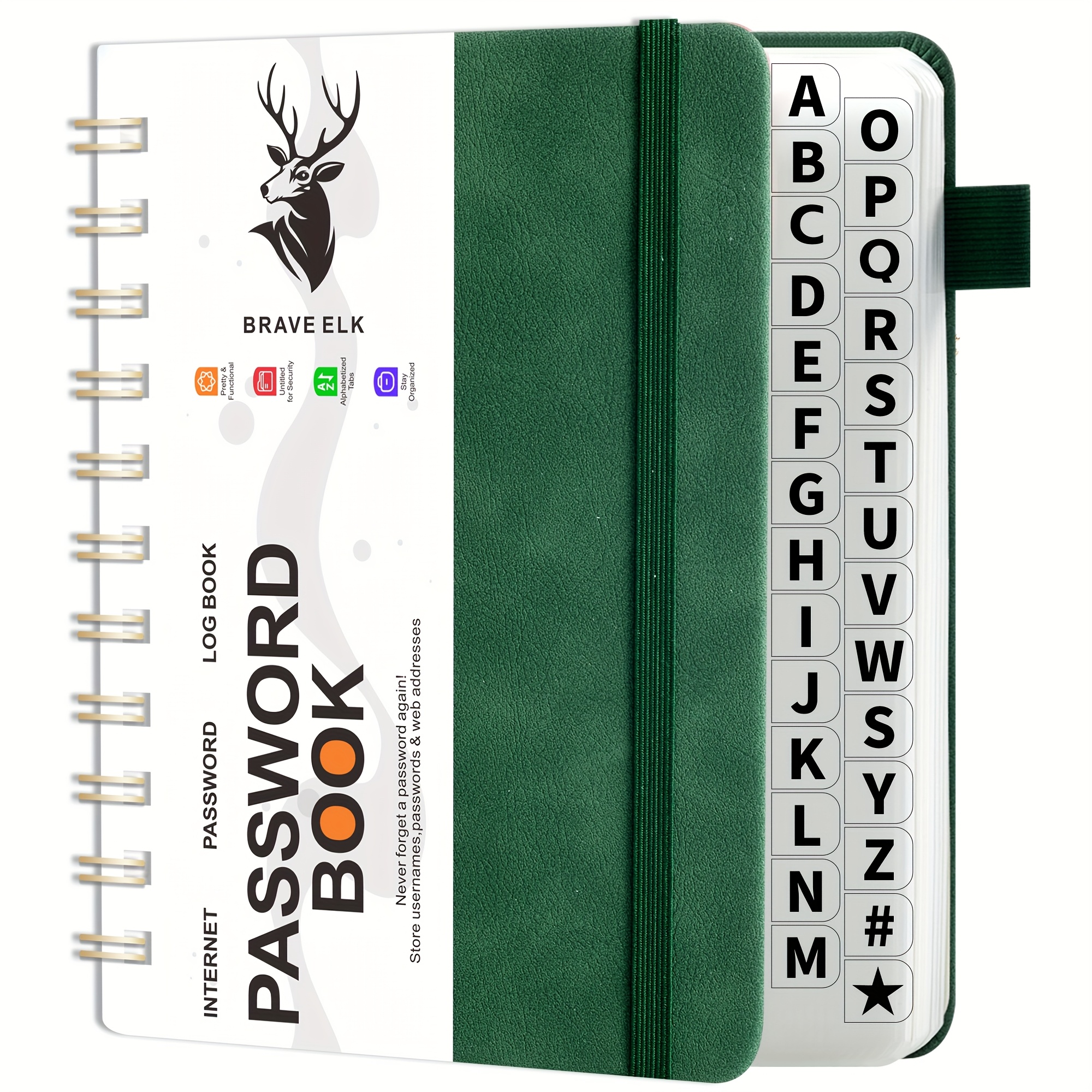   password book with a z tabs hardcover login organizer for websites thick paper pocket journal memory aid gift
