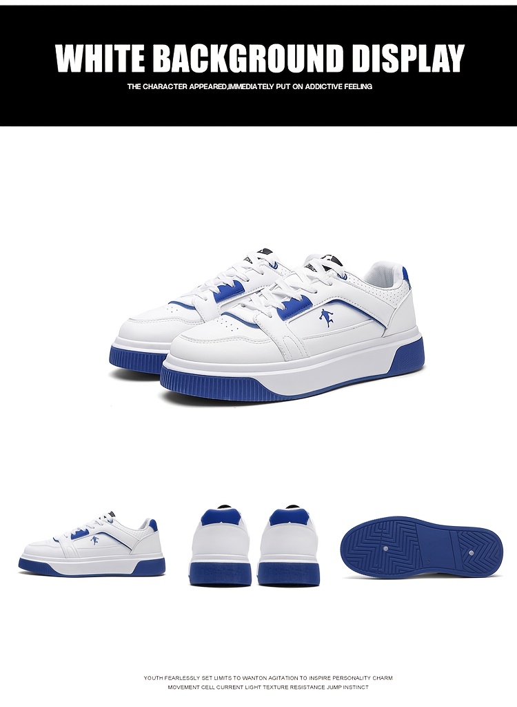 Trendy and Versatile Sports and Leisure Bread Board Shoes for Men | Autumn New Styles for Teenagers, Thick Soled Height Increasing White Shoes, Low Top, Fabric Upper, PVC Sole, Lace Closure, AOPLUS Brand