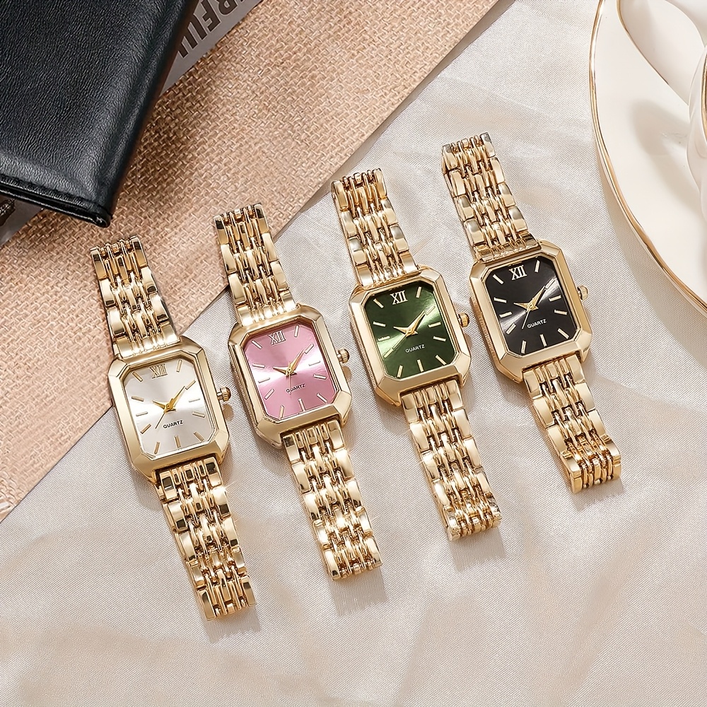 1 Stuks Modieuze Zakelijke Stijl Dames Quartz Horloge, Klassiek Veelzijdig Vierkant Wijzerplaat Dameshorloge, Geselecteerd Thanksgiving Cadeau voor Zussen, Geschikt voor Dagelijks Gebruik