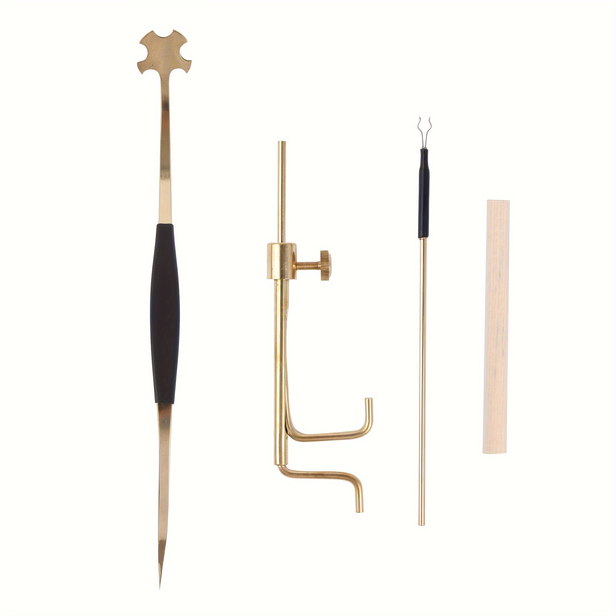 

Violin Accessory Kit - Golden-tone S-hook, Tuning Peg Puller, Tailpiece Tuner, And - 4pcs Set