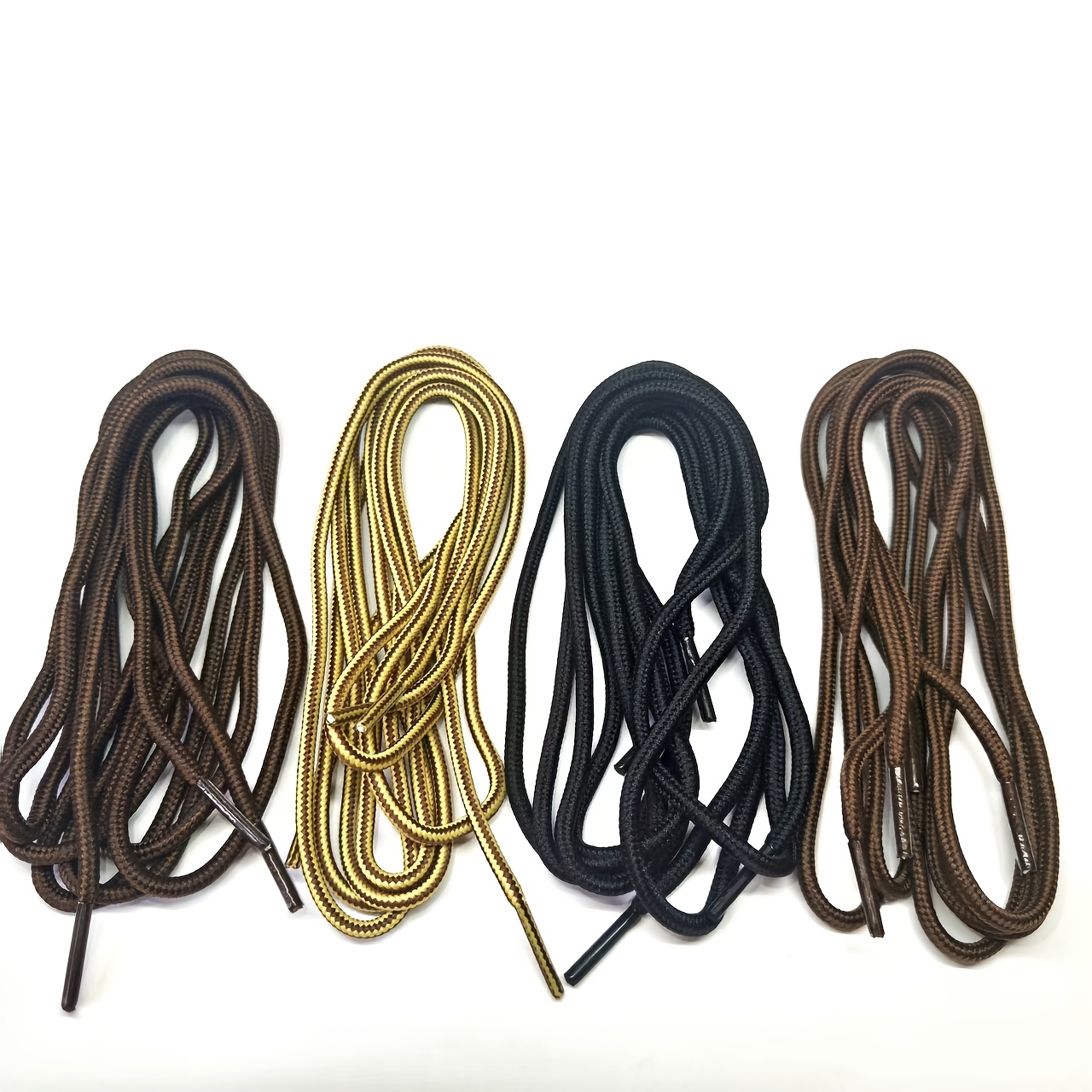 TEMU 4 Pairs Heavy Duty Round Boot Laces Shoelaces For Hiking Walking Construction Safety Work Boots Shoes, Christmas Gift