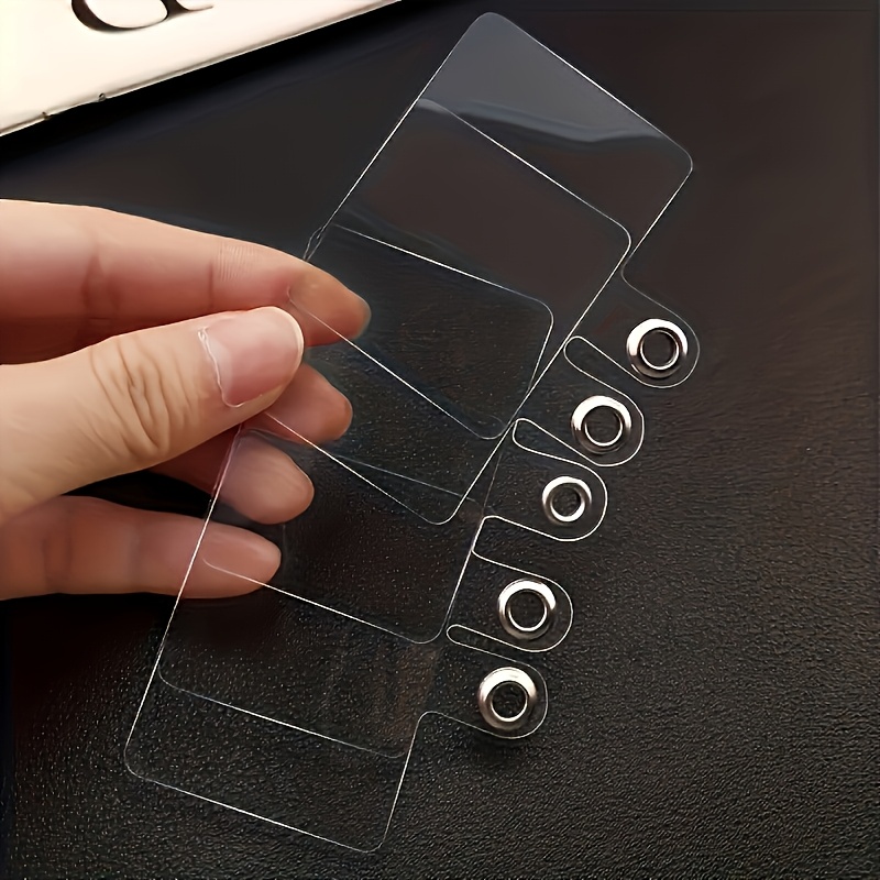 Image of 9pcs-phone Case, Lanyard, Bracelet, Etc. Anti-loss And Anti-fall Transparent Sticker-diy Mobile Phone Pendant Accessories