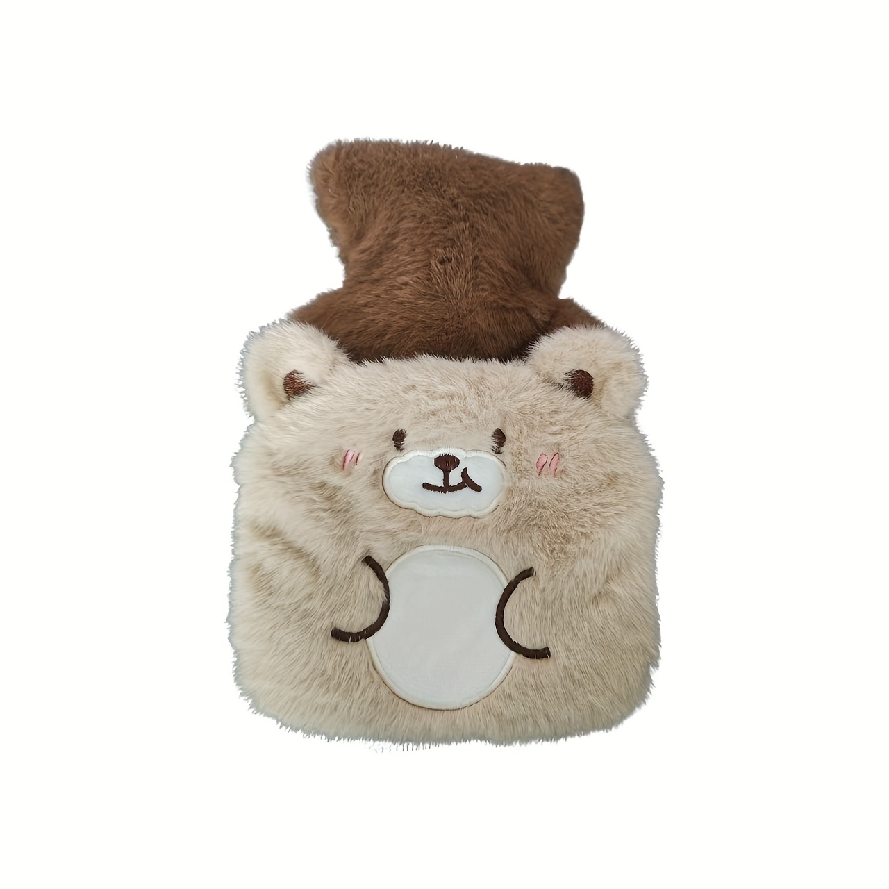 Image of 1pc Cartoon Water Bottle Plush Embroidered Cloth Cover Water Injection Type Protective Anti-scalding Hand Warmer Detachable And Washable Insulation Bag Dormitory Office Home Winter Gift