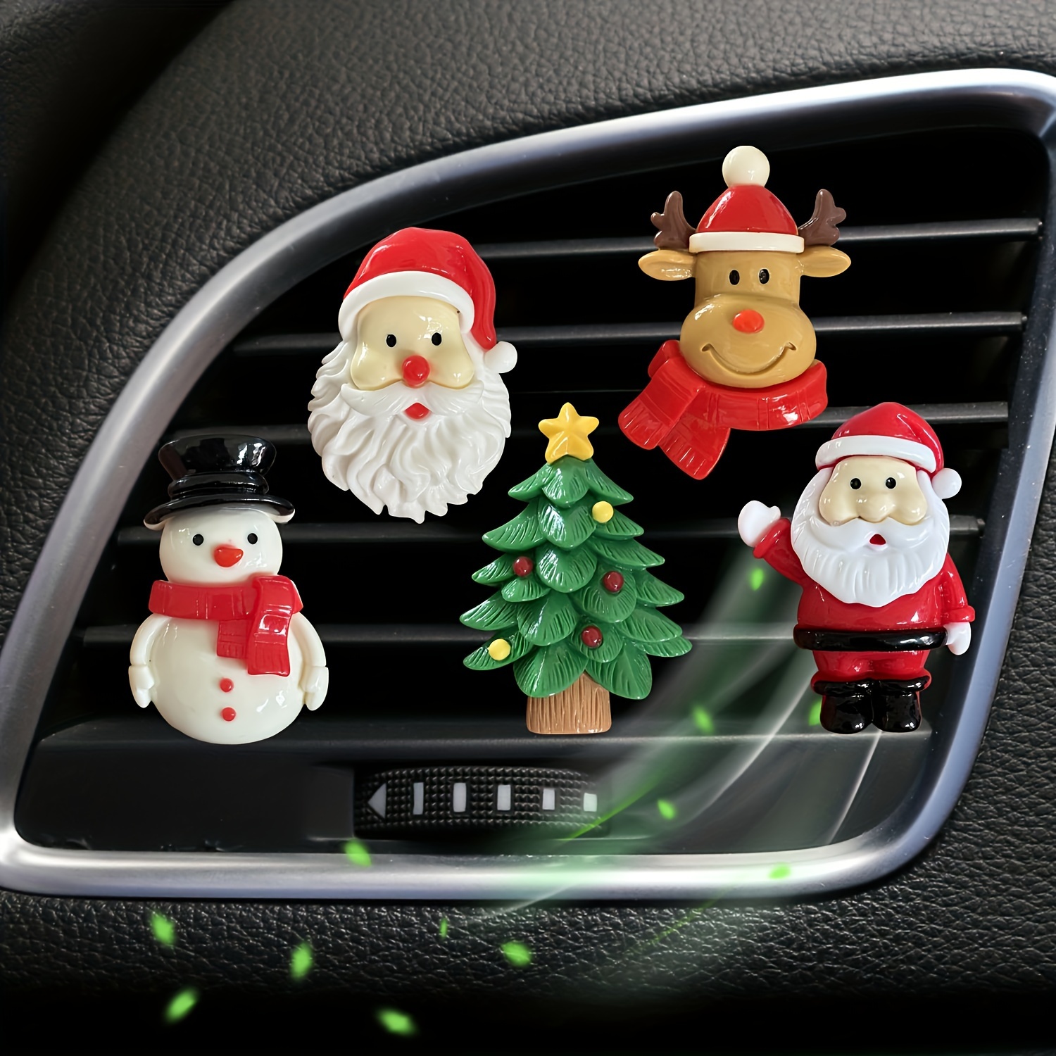 

Christmas Car Air Freshener Set - Santa, Reindeer, Snowman & For Vehicle Vent Decor, Air Conditioning Outlet