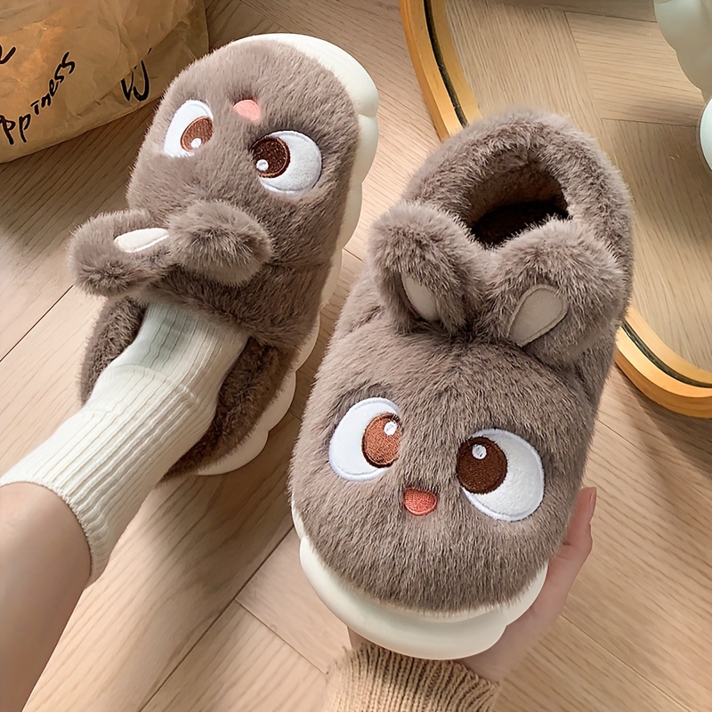 

Cute Cartoon Rabbit Plush Home Slippers For Women, Sole Soft Rebound Slippers, Bunny Slippers