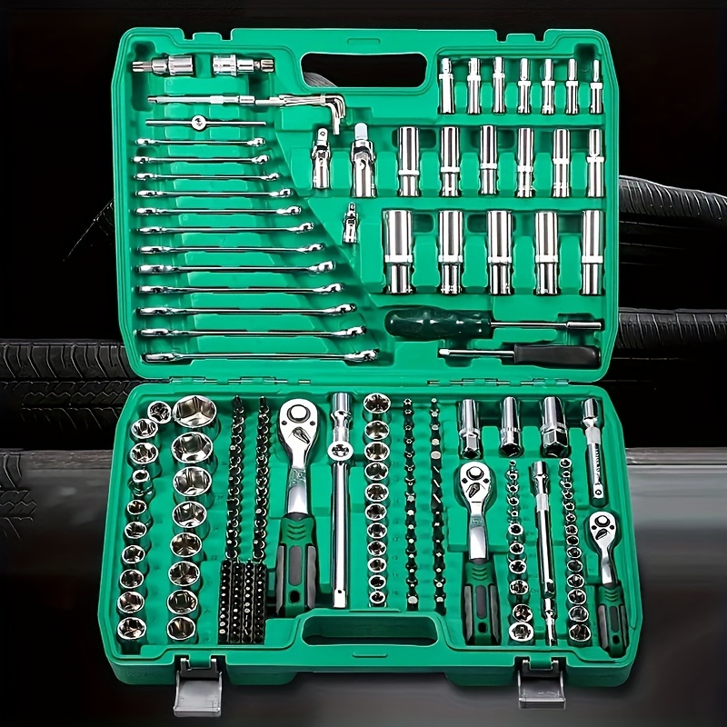 

53/151/216 Tool Set, 1/4 "3/8" 1/2 "drive Depth And Standard Sockets, Ratchet Wrench Set, S2 And Cr-v Sockets, Auto Parts Repair Quick Ratchet Wrench, And Other Auto Repair Accessories