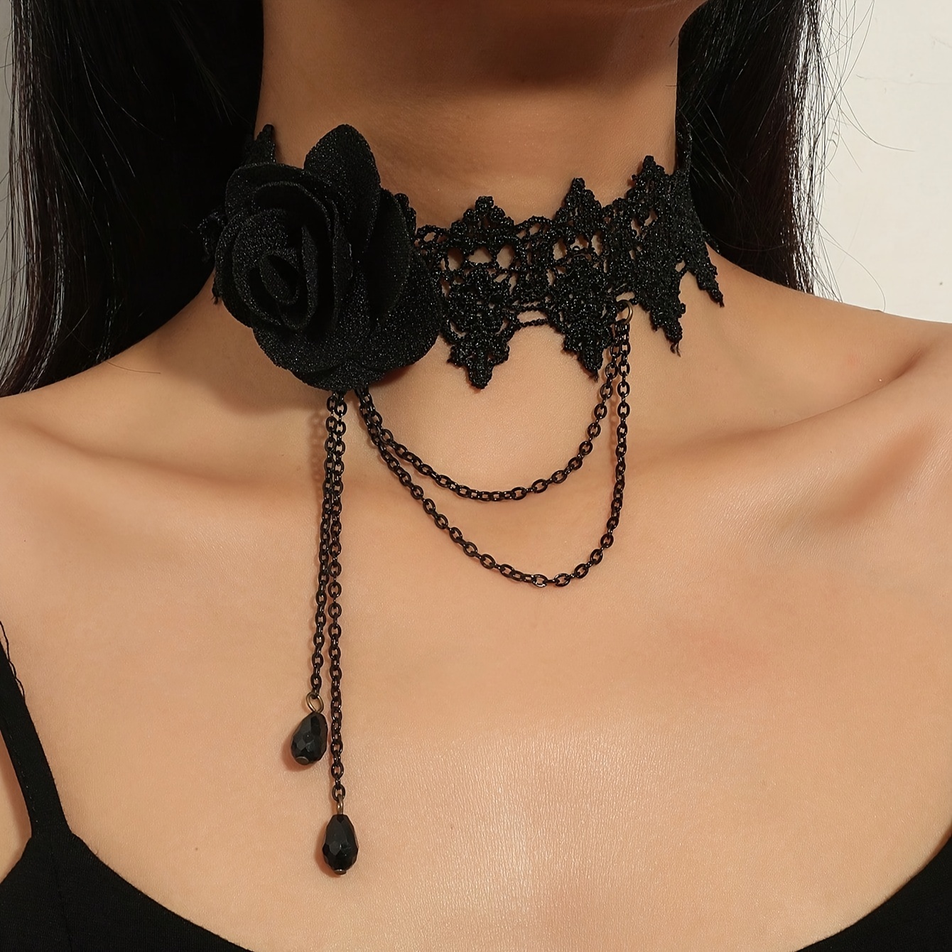 

Chic Vintage-inspired Lace Floral Choker Necklace - Everyday & Party Wear, Synthetic March Birthstone