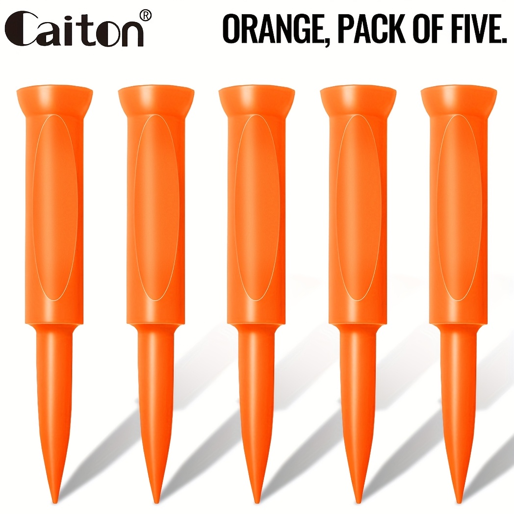 TEMU Caiton 5pcs Golf Training Tees 70mm/2.76in, Mixed Colors, Durable Pp Material, Portable Golf Tee Set, Ideal Golf Supplies & Ball Accessories For