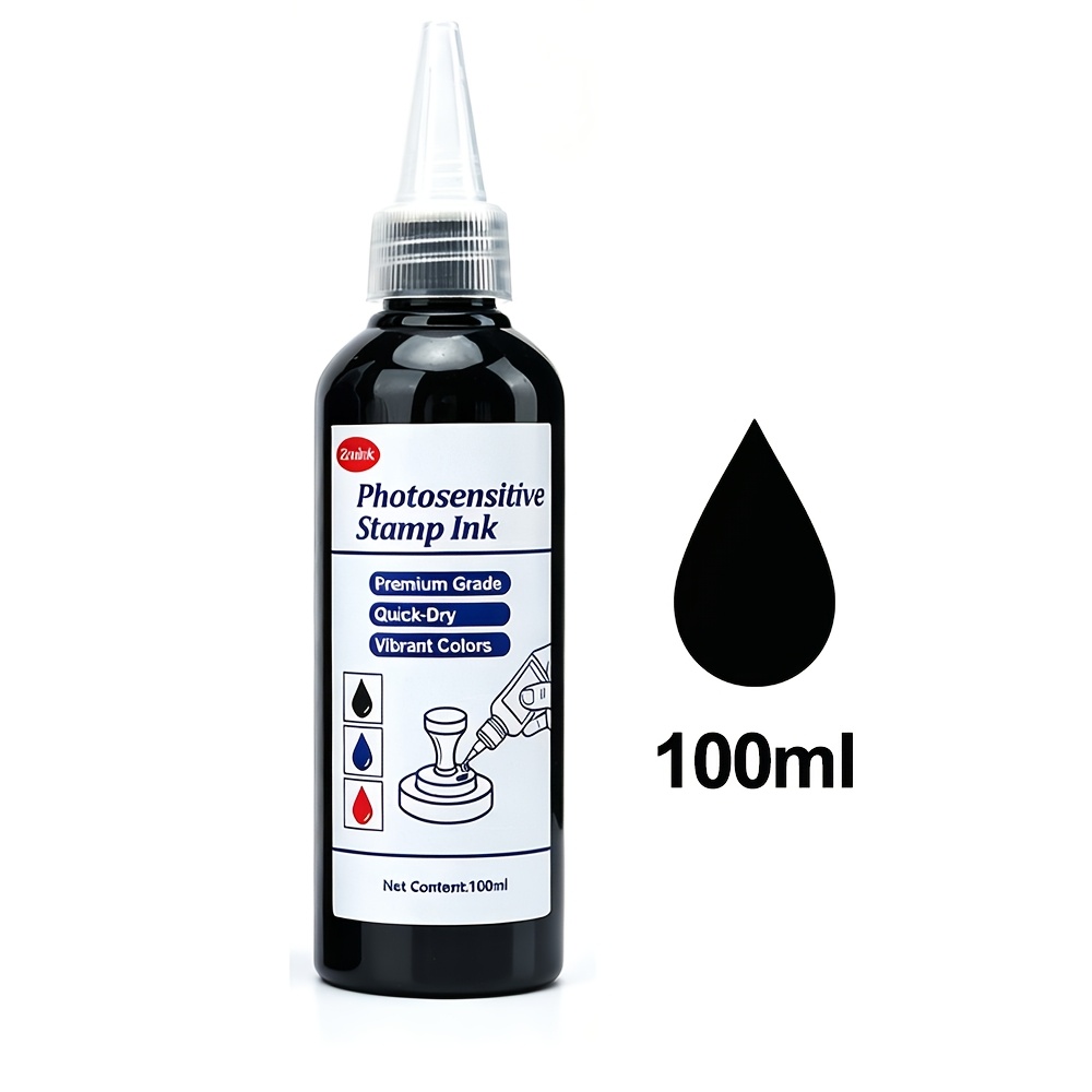 TEMU per timbri premium da 100ml - Ricarica a ad asciugatura rapida i tipi di timbri autoinchiostranti, timbri a rullo, timbri per firma e timbri per