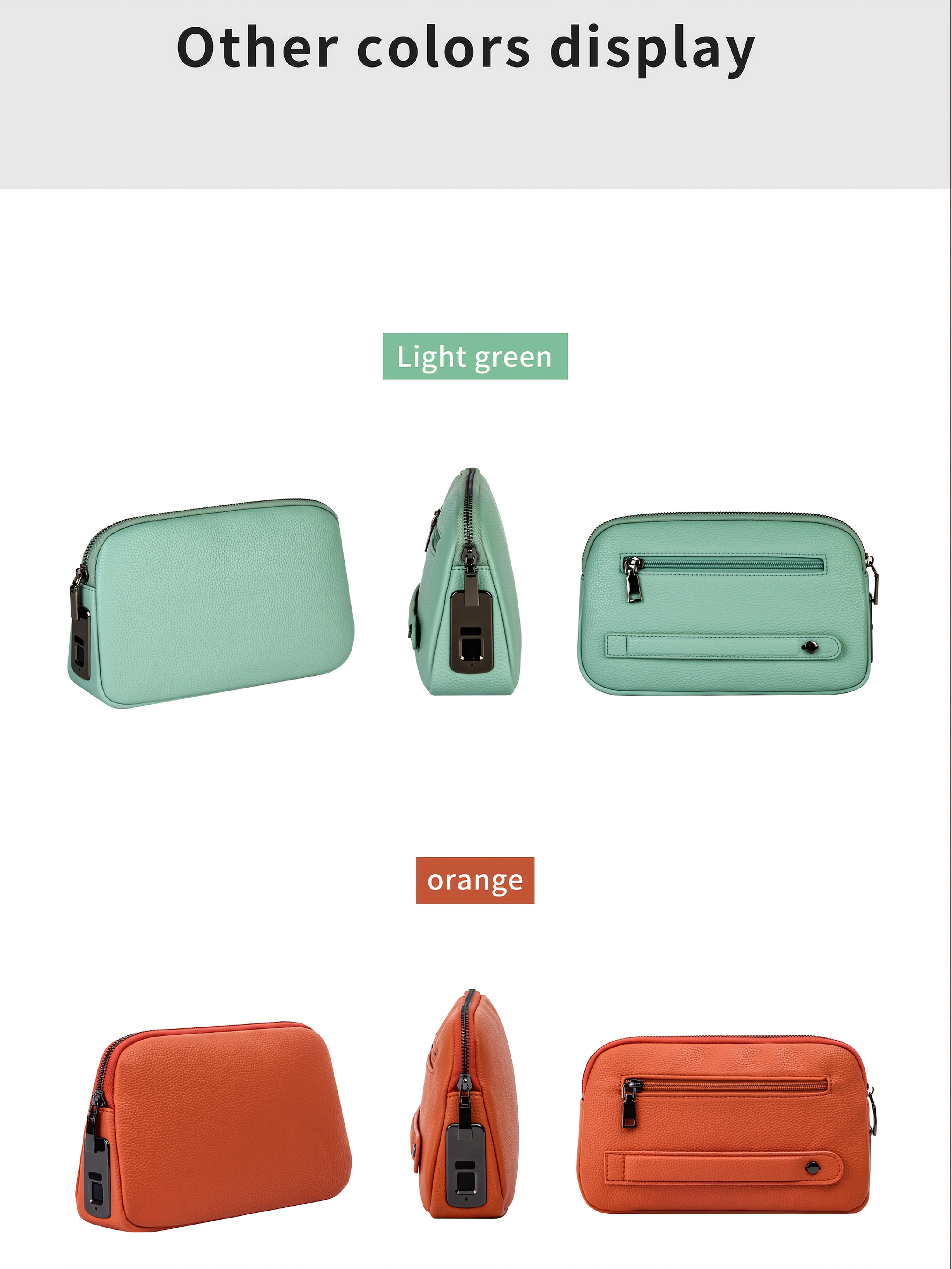 Unisex Smart Fingerprint Lock Makeup Travel Bag - USB Rechargeable Anti-Theft Handbag with Gift Box, Multiple Colors, Synthetic for Daily Commute & Travel, Secure Travel Bag, Sleek Design, Durable Zipper Closure