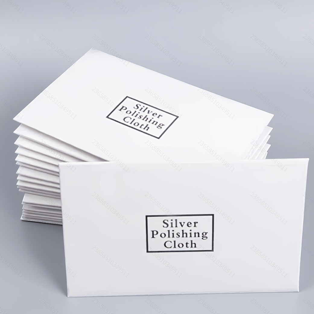 TEMU All Professional Jewelry Cleaning And Care Supplies, Silvery Polishing Cloth, Polishing Cloth, White Double-sided Plush, Stain Removal And