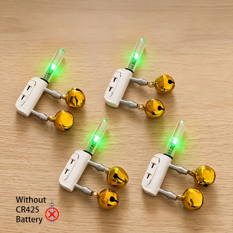 TEMU 4pcs Bite-activated Color Changing Luminous High-sensitivity Bite Alarms, Rod Tip Glow Stick Indicator Lights, Mini Night Fishing Tackle