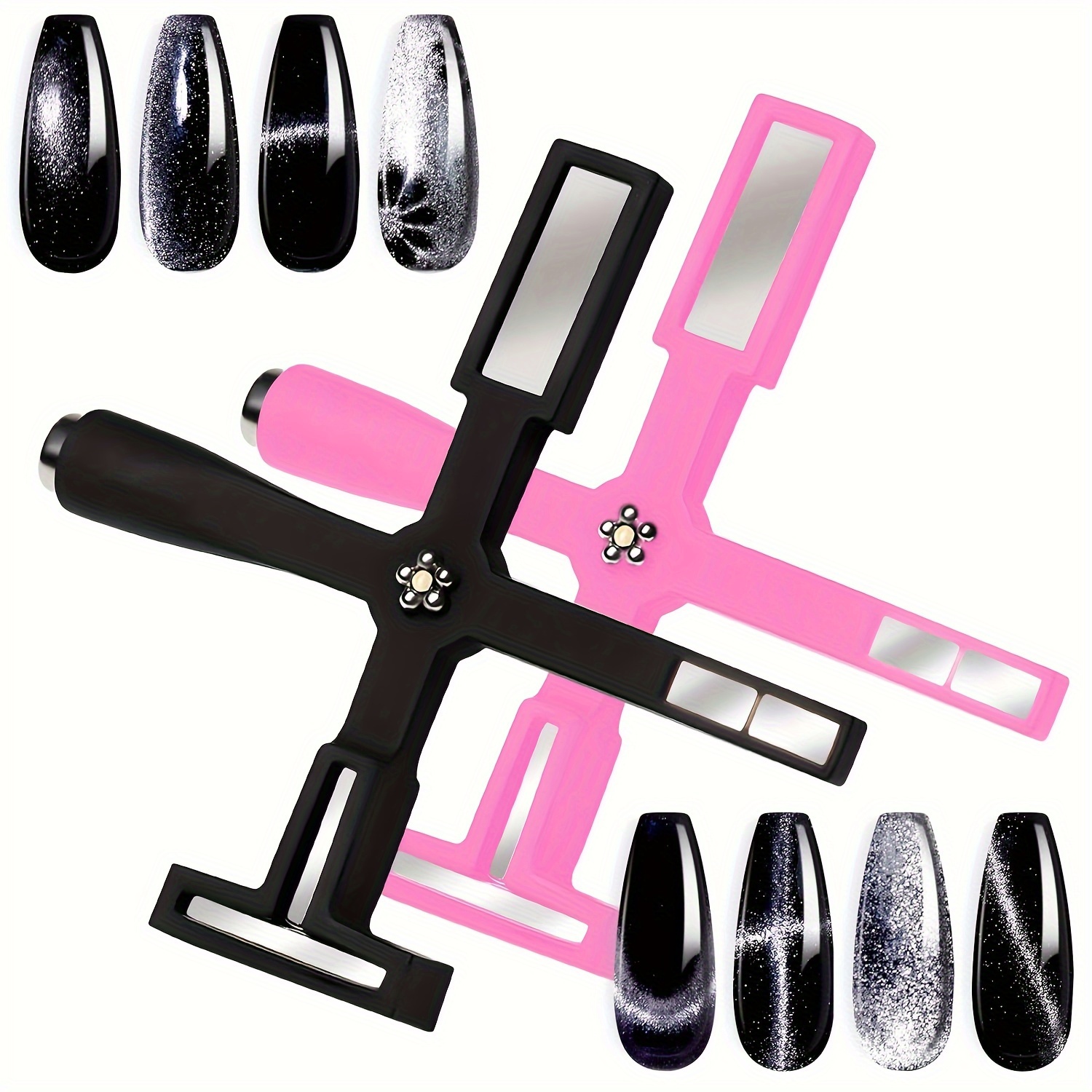 

5 In 1 Cat Eye Magnet, Multifunctional Cross Cat Eye Magnet For Nails Art, Cat Eye Gel Nail Polish Magnet, Strong Nail Design Magnet Wand Tool
