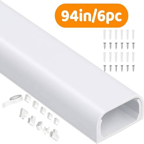 cord hider cable cord cover 10pcs set 157in 6pcs set 94in self paintable wire hiding channel w0 95 h0 55in white for home office desk