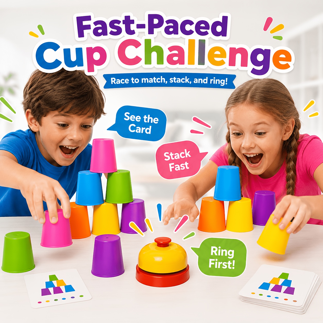Memory Flipping Cup Game, Stackable Matching Cups Set