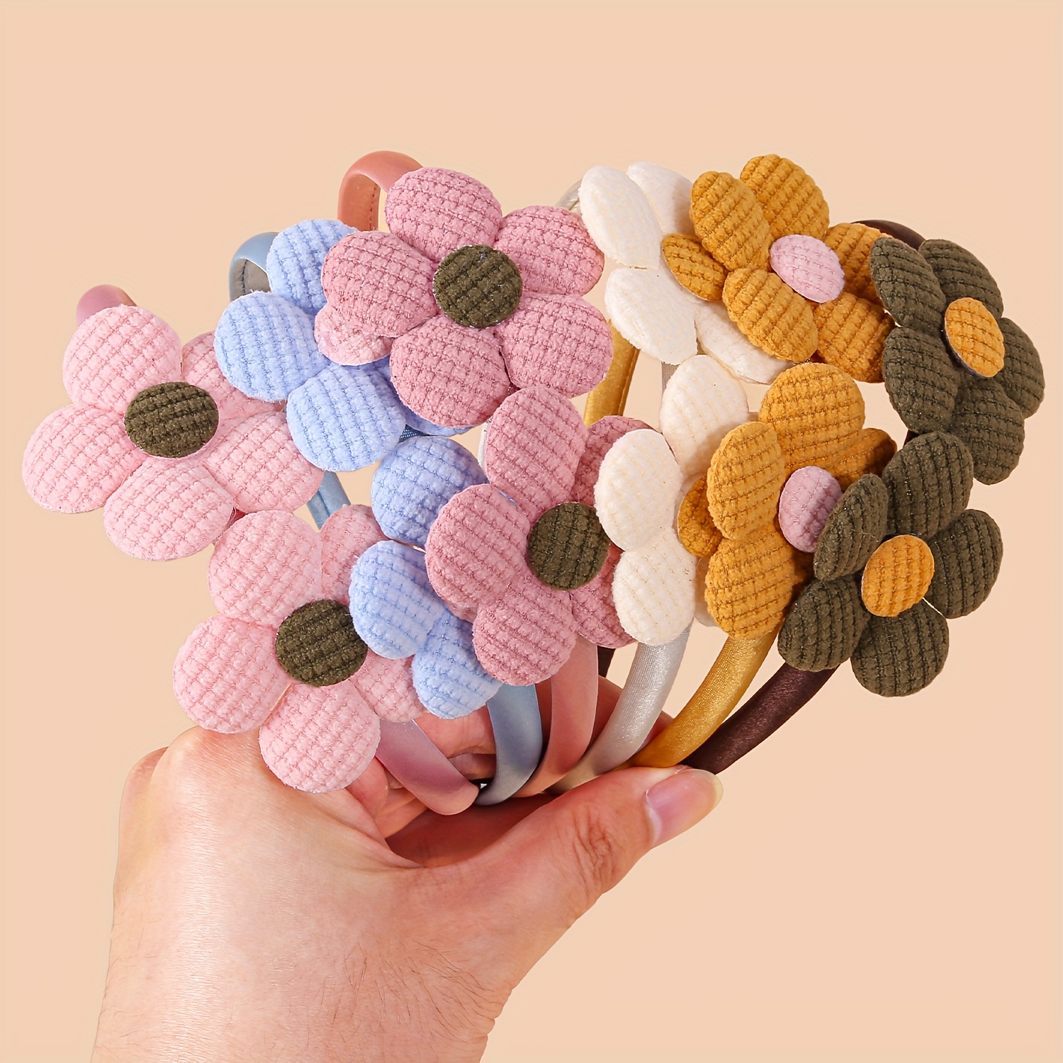 TEMU 6 New Autumn And Headbands For Women, Satin Headbands, Fabric Flower Headbands, Elegant Headbands, Hair Additions