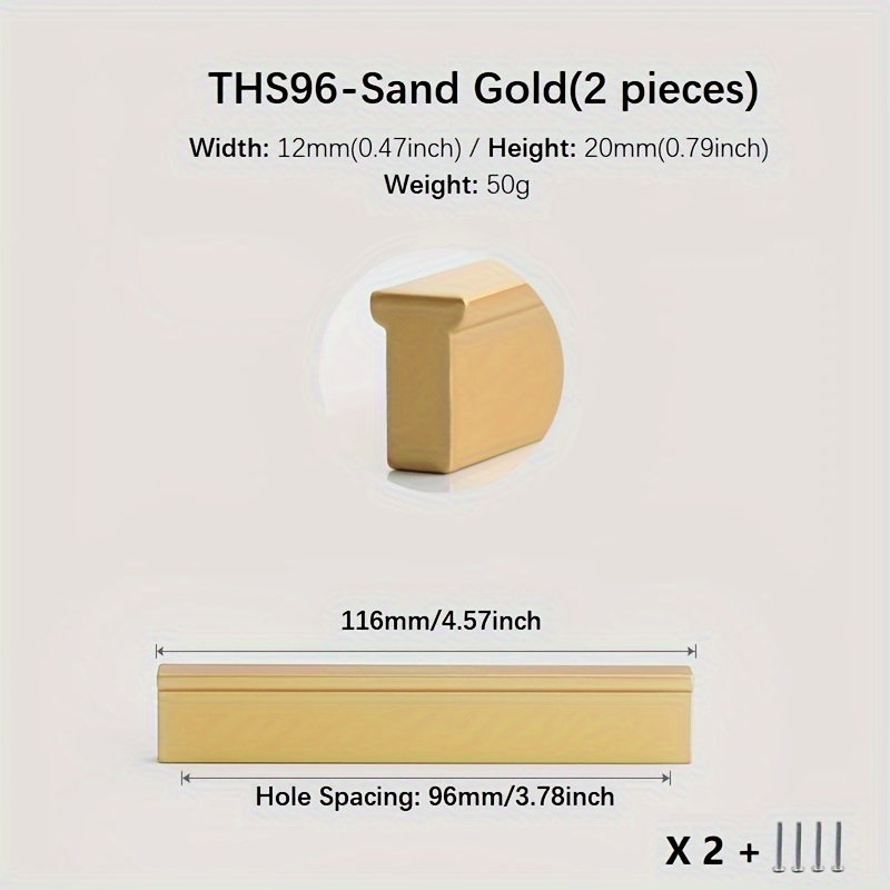 TEMU T-shaped Alloy Handle Handrail, Complete Specifications, Suitable For Wardrobe Cabinet Doors, With Mounting Screws