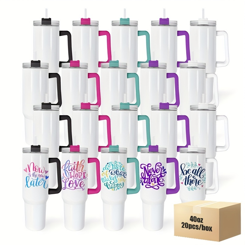 

20pcs 40oz Sublimation White Double Wall Mug With Removable Handle