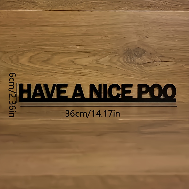 1pc " Poop" Humorous Wooden Door Sign - High-quality Artificial W, Christmas Decor halloween Christmas Decoration