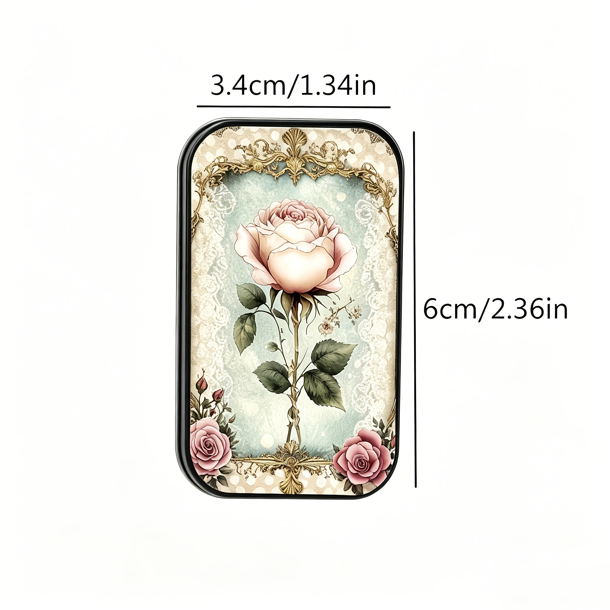 TEMU 1pc /interesting Retro Rose Lace Art Pattern Metal Sliding Iron Box, Mini Portable Iron Box, Matches Not Included, Valentine's Day Gift/holiday