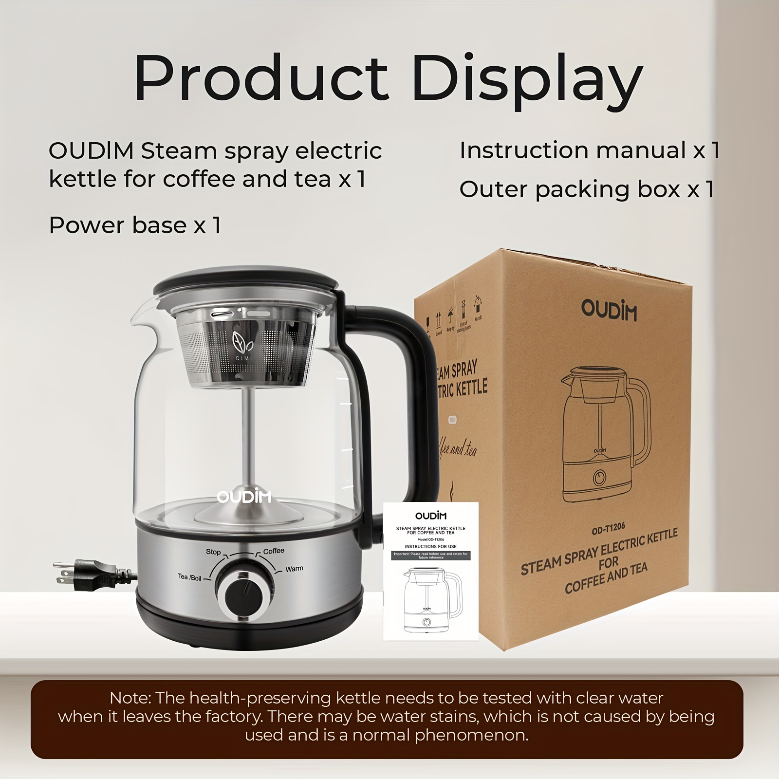 Drip Coffee Maker By Spraying Method, 40.58oz Capacity, 600W Power, BPA-Free, Brewed Tea Pot Coffee Plunger, Glass Stainless Steel Tea And Coffee Brew Kettle, Electric Kettle Tea Pot, Keep Warm, Boil Dry And Safety Protection, Perfect Birthday Gift 4 Drip Coffee Maker By Spraying Method, 40.58oz Capacity, 600W Power, BPA-Free, Brewed Tea Pot Coffee Plunger, Glass Stainless Steel Tea And Coffee Brew Kettle, Electric Kettle Tea Pot, Keep Warm, Boil Dry And Safety Protection, Perfect Birthday Gift - Image 4