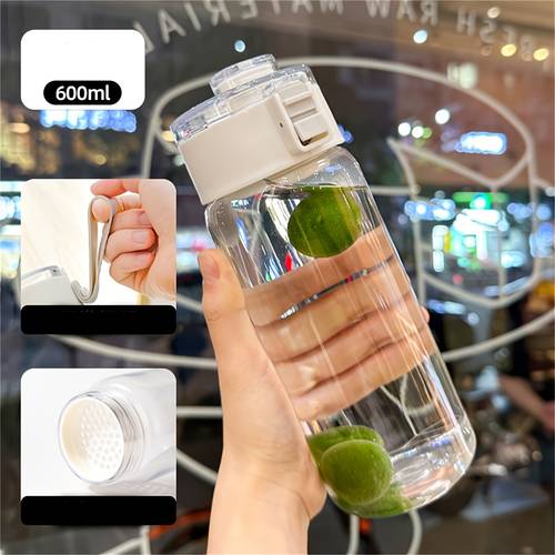 large capacity sports water bottle leak proof plastic cup drinking user outdoor travel portable gym fitness kettle cup filter easy portable water cup double drink anti fall womens water bottle