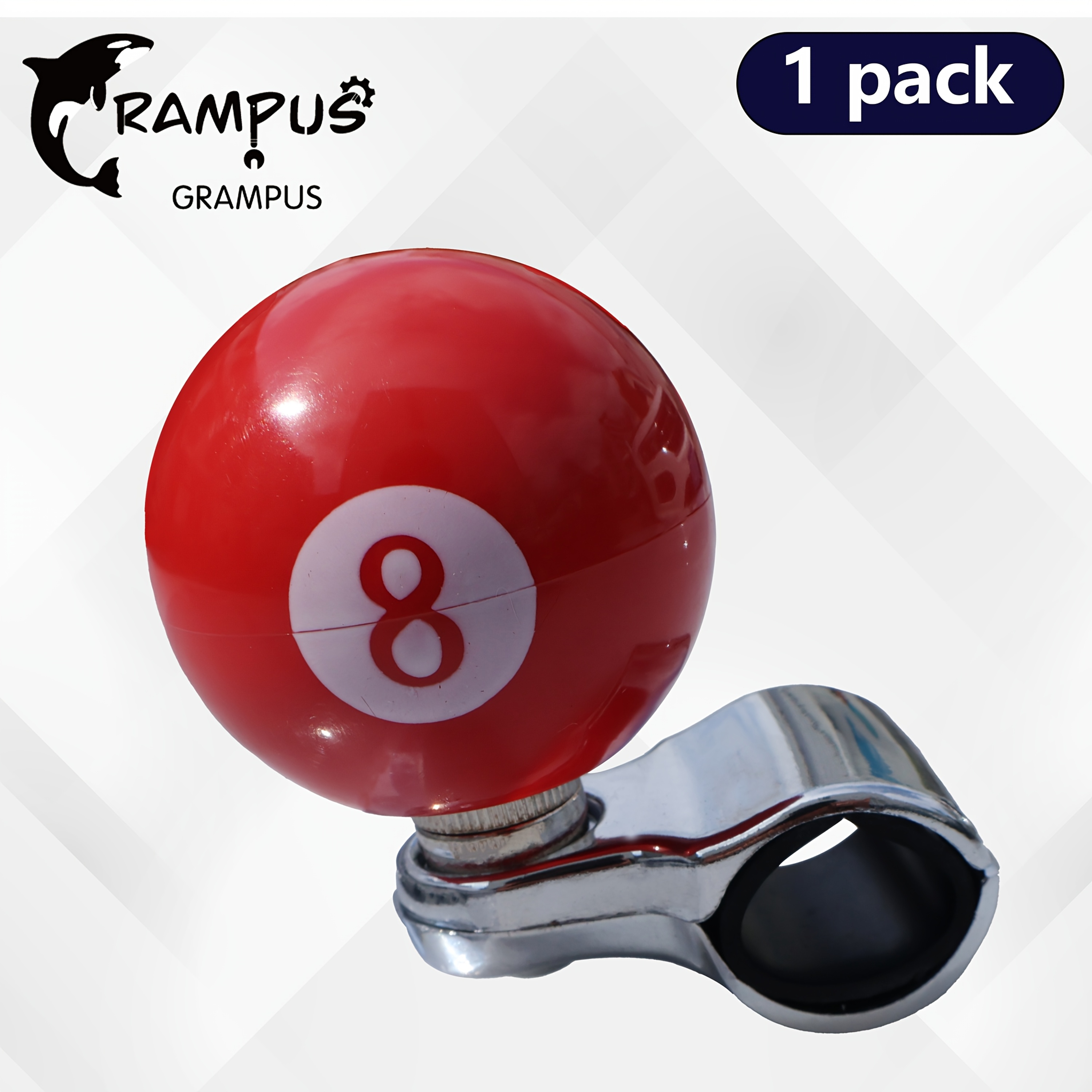 TEMU Steering Wheel Knob Like An 8 Ball For Semi Truck Bus Tractor Boat, 360 Suicide Steering Wheel Knob Spinner Booster Bling Stainless Red