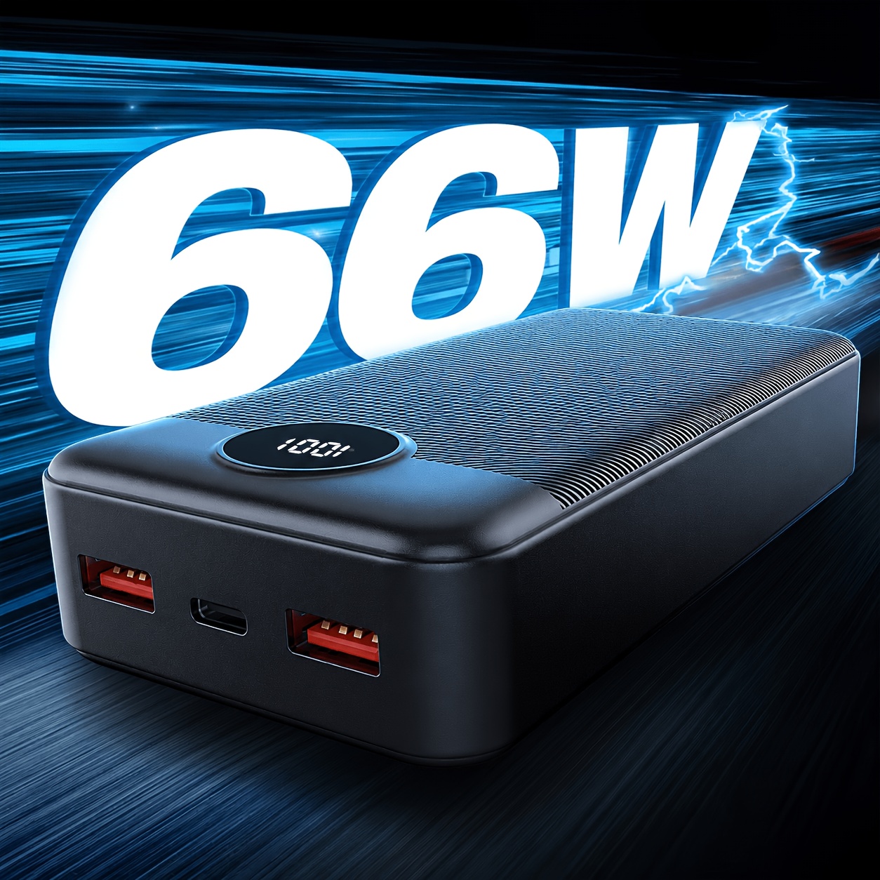 Zunanja baterija 50000 mAh, 66 W hitro polnjenje, prenosni polnilnik velike zmogljivosti, USB-C/USB-A, združljiv z IOS in , podpira hkratno