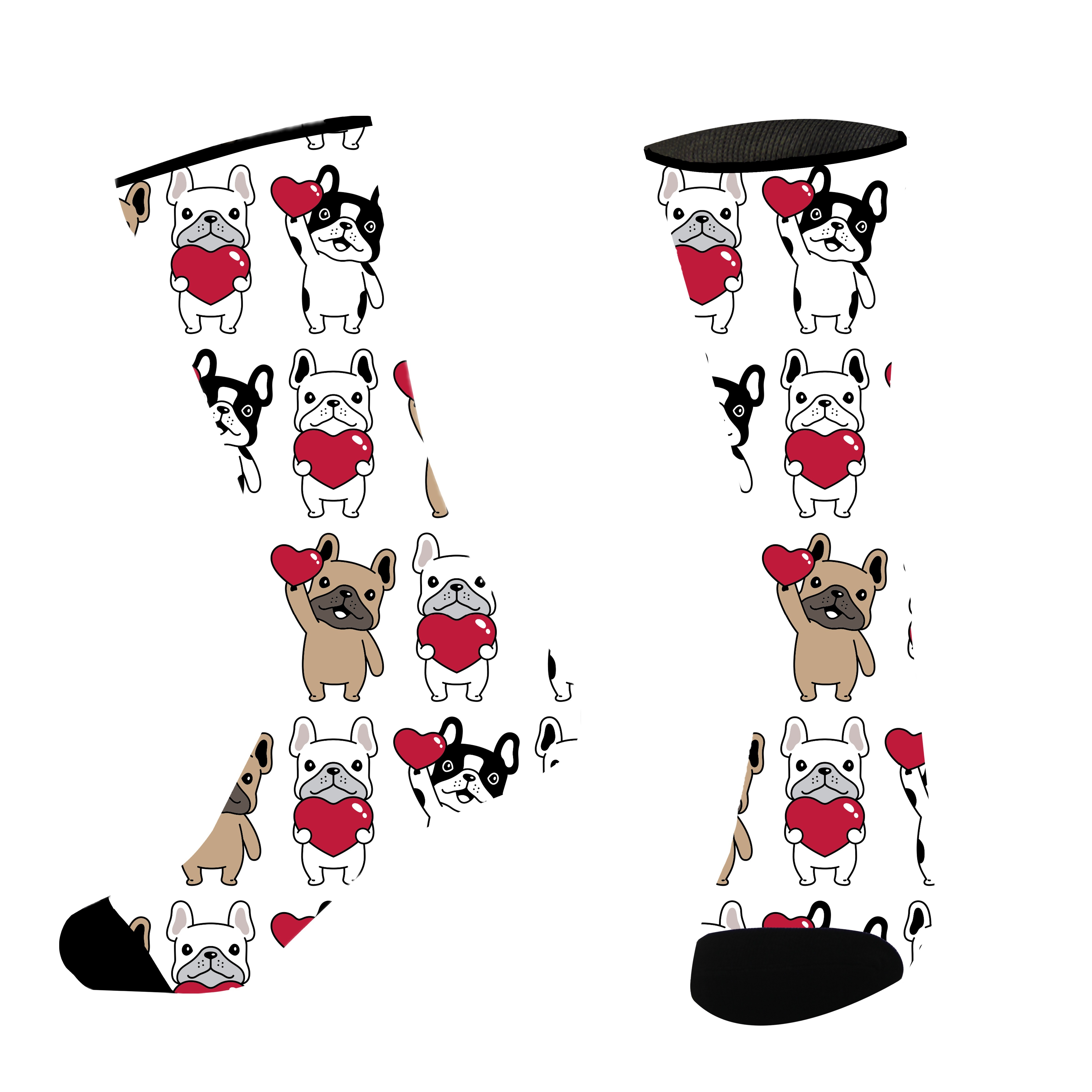 

1 Pair Of French Bulldog Pattern Crew Socks - Comfy Polyester , Fit, Machine Washable - -inspired Casual Socks For Dog Lovers, Cute Socks