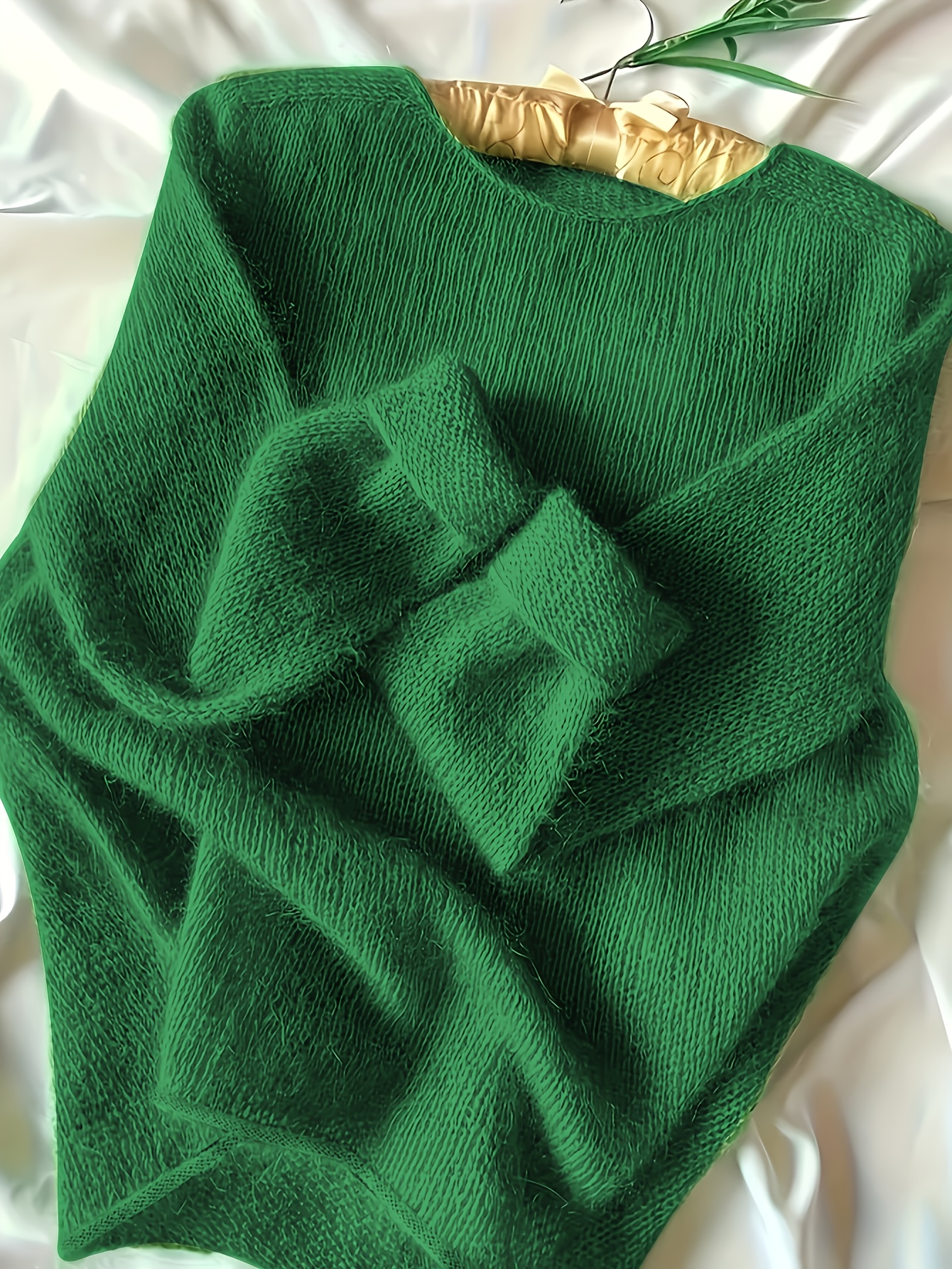 womens emerald green sweater soft round neck winter sweater with medium stretch solid color elegant pullover for casual formal outfits cozy fall winter clothing hand   clean versatile daily to semi formal   0