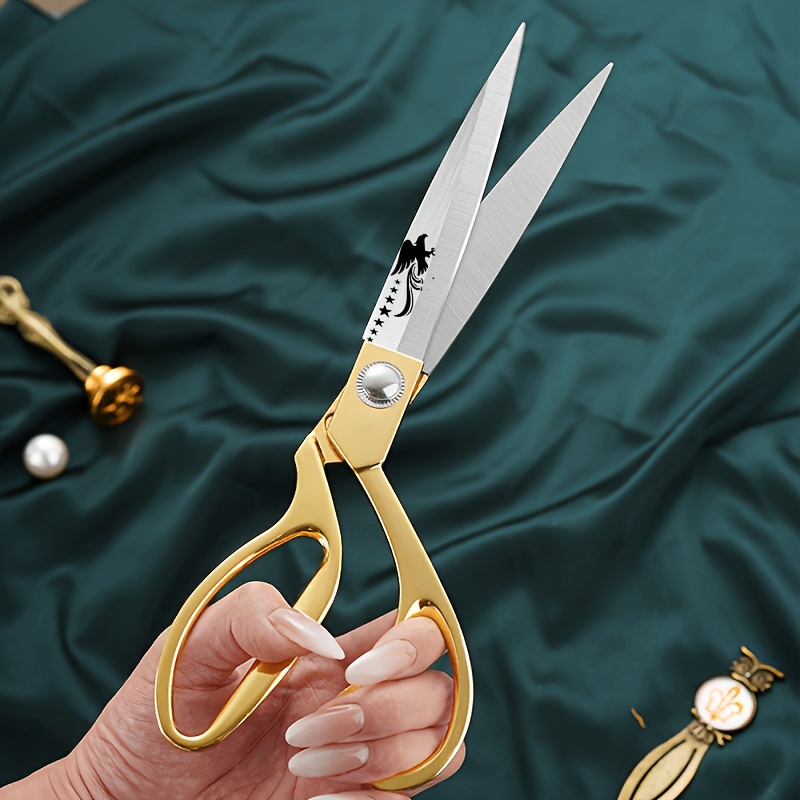 TEMU Laser Printed Pattern, Light Luxury Professional Tailor Scissors, High Hardness Stainless Steel Precision Ground Blade, Smooth And -free,