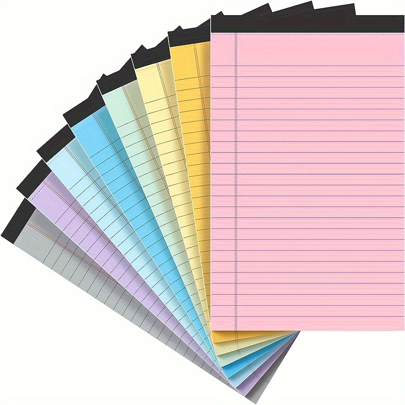 

1pc Note Pads, Lined Writing Legal Pads For Office, Lined Note Pad, Narrow Ruled, 50 Sheets/100pages, Multicolor(5"×8")
