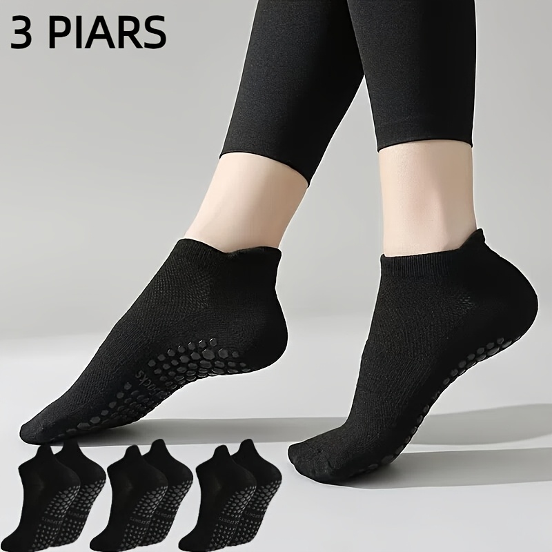 E-shop 3 Paar Damen -Rutsch Yoga-Socken – Schnelltrocknende, atmungsaktive Sportsocken, Pilates-Griff-Socken geeignet für Pilates-, mit stoßdämpfender