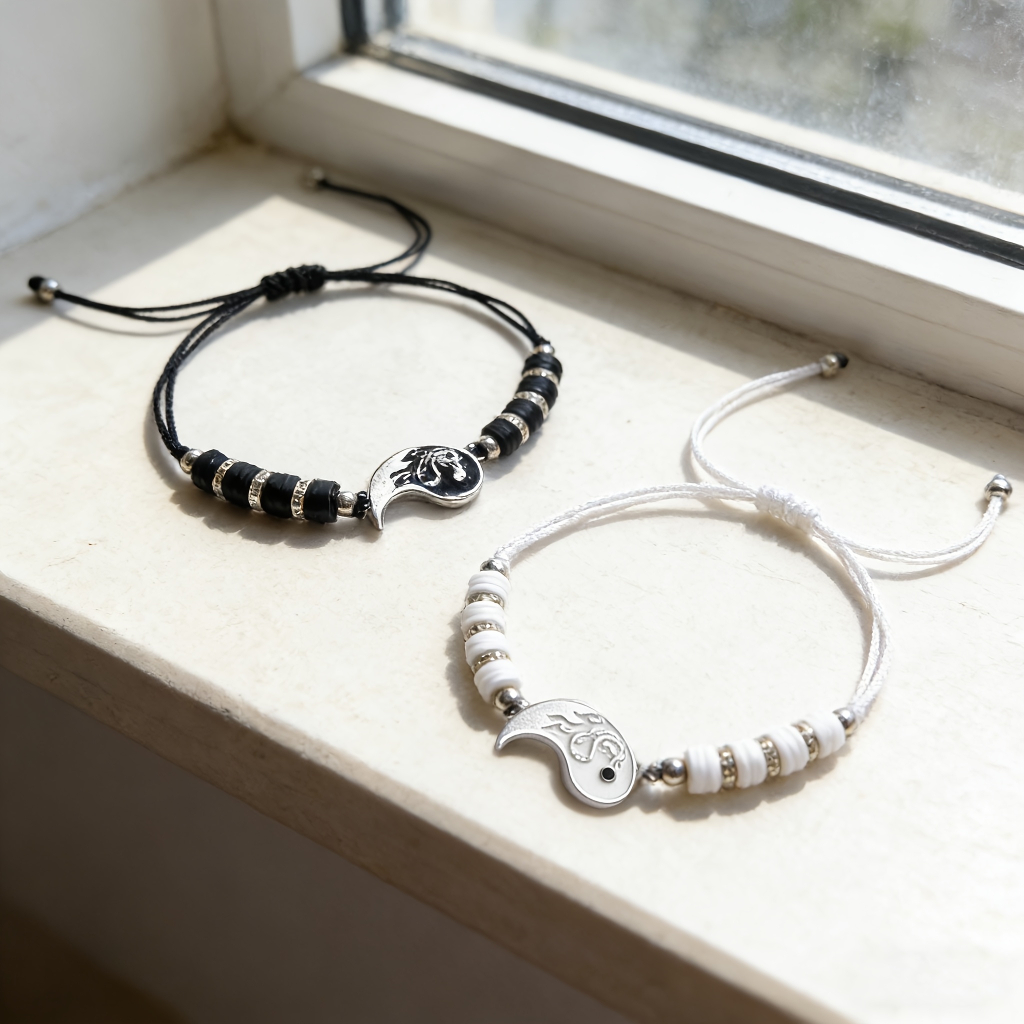 TEMU Set di braccialetti coordinati con Tai Chi Yin Yang per coppie, migliori , famiglia, , , pap� , gioielli con cordino regolabile, regalo per , la