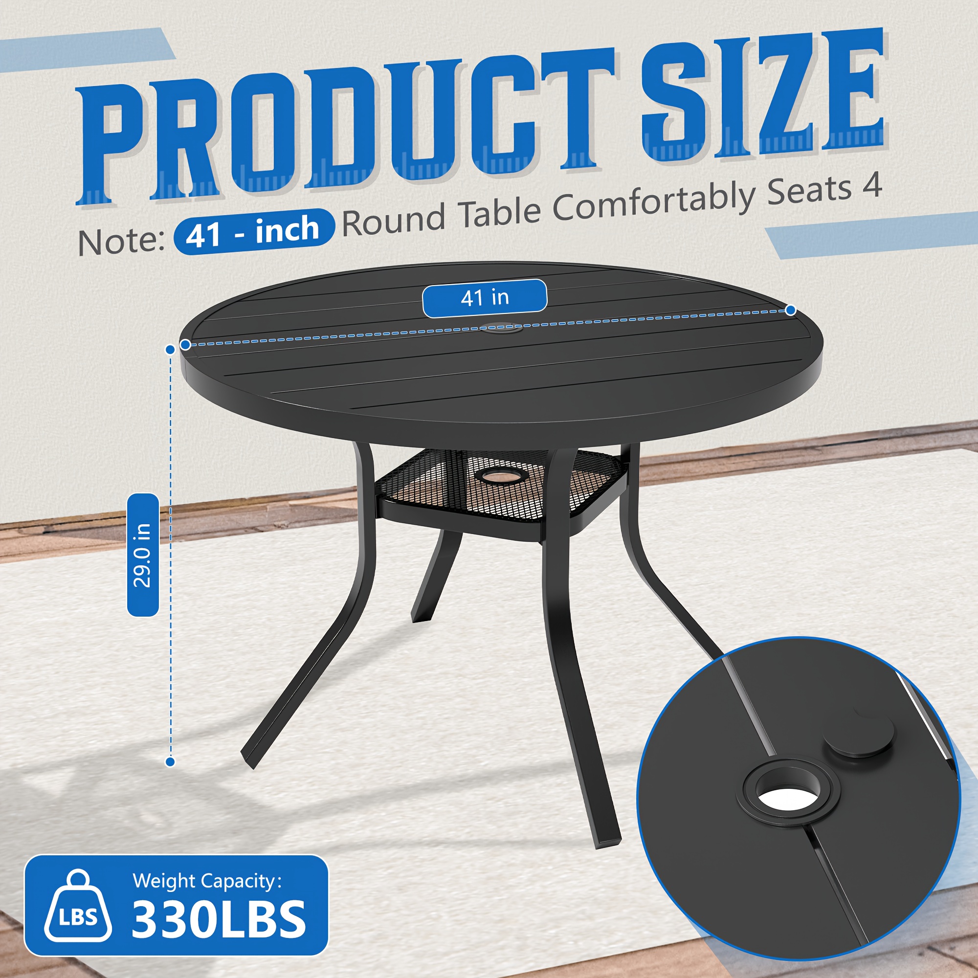 5/7pcs Outdoor Dining Set, Including 4/6 New Dining Chairs And 1 Round Table (53