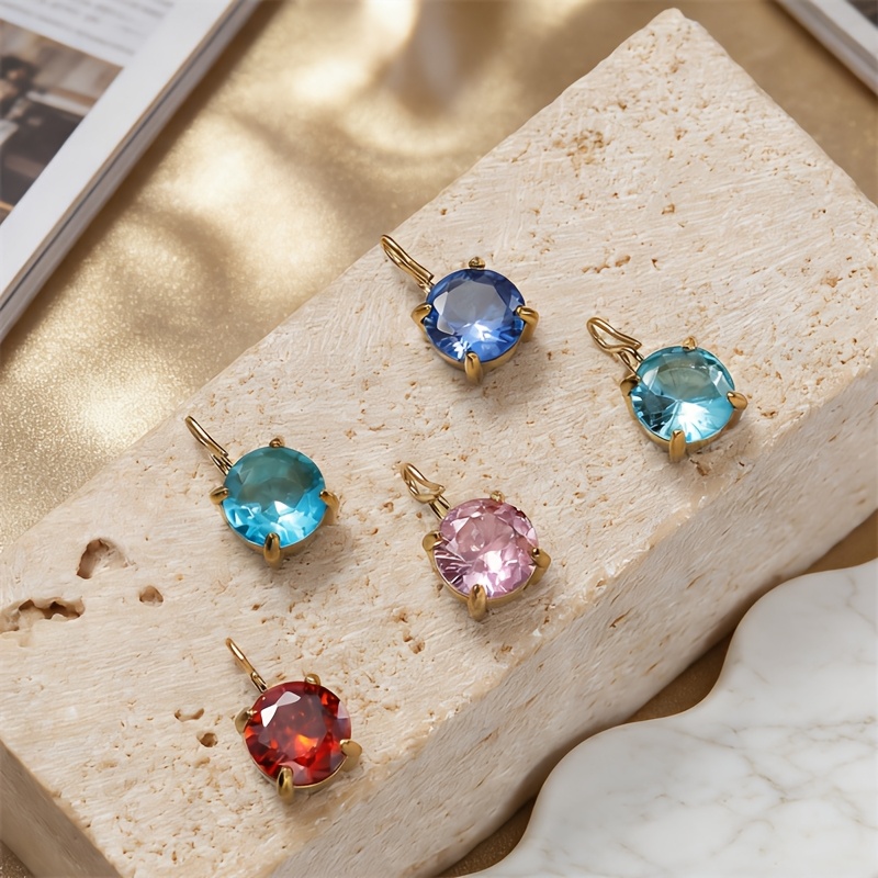 Versatile Style Non-Fading Round Synthetic Zircon Pendant Necklace
