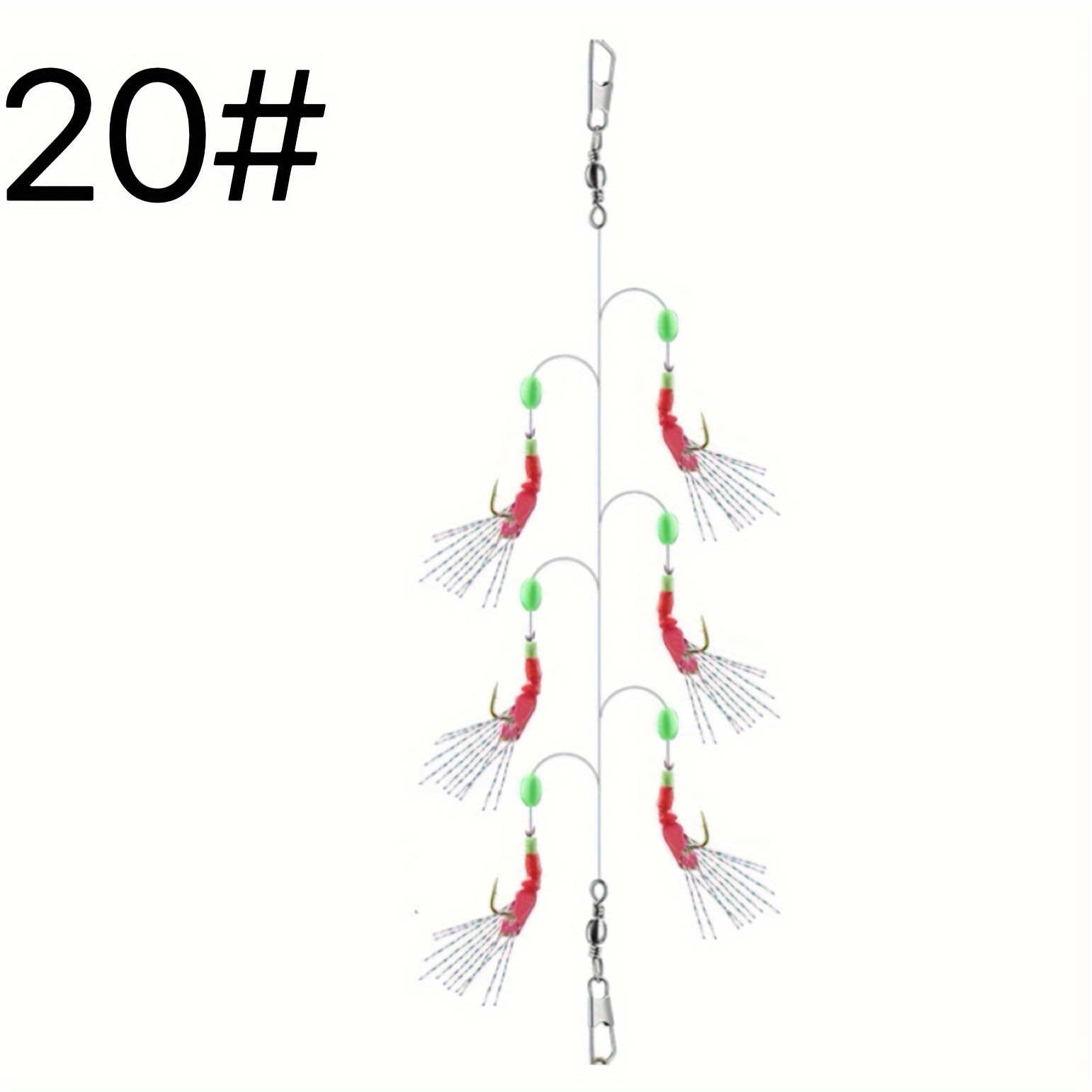 1pc Bionic Fish Skin Rig Hook Set For Sea Fishing, Bionic White Stripe Rig Hook, Luminous Pale Lure, Shrimp Skin Rig Hook