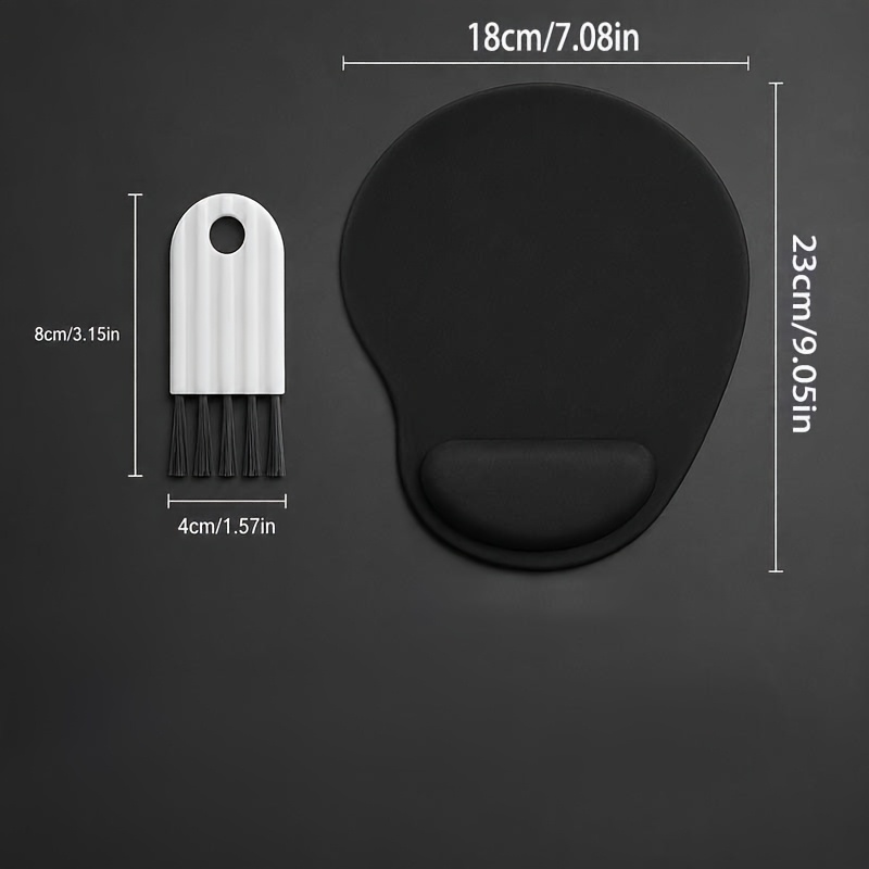TEMU 1pc Wrist Rest Mouse Pad And 1pc Keyboard Cleaning Brush, Desktop Office Set, Mouse Pad, Lightweight Sponge Wrist Pad Anti-slip, Wear-resistant,
