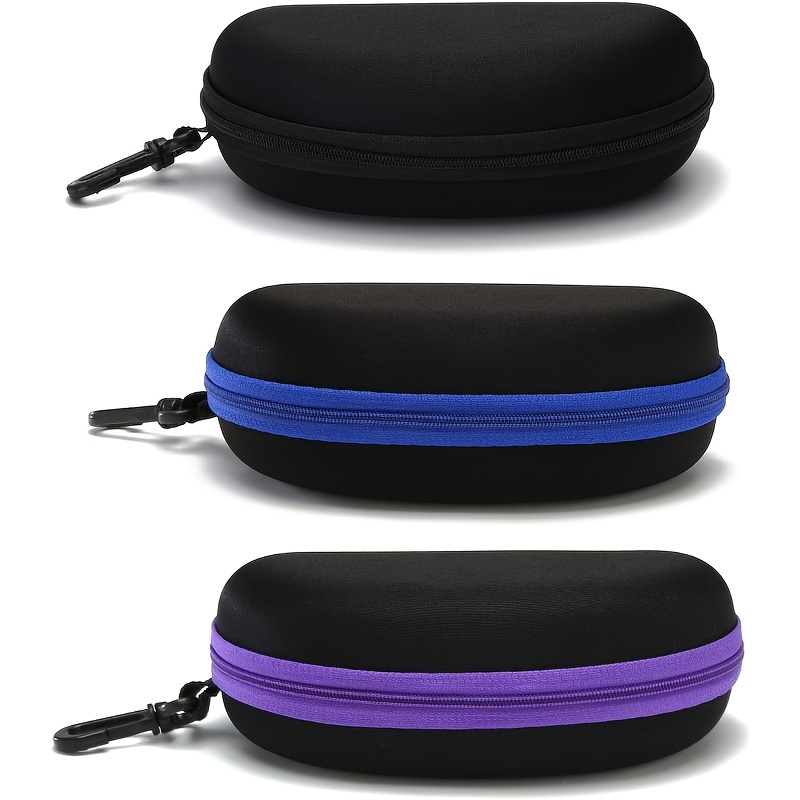 Image of 3pcs Fashionable And Easy Hard Glasses Cases, Portable Glasses Storage Boxes, Durable Protective Containers, And Travel Glasses Additions