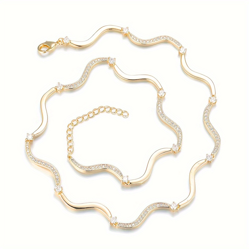 TEMU ICEDCHICS 1pc Collana a Catena con Ondulazioni per Clavicola, Stile Hipster Hip-Hop, , da Festa per Anziani, Matrimonio, Performance, Regalo di