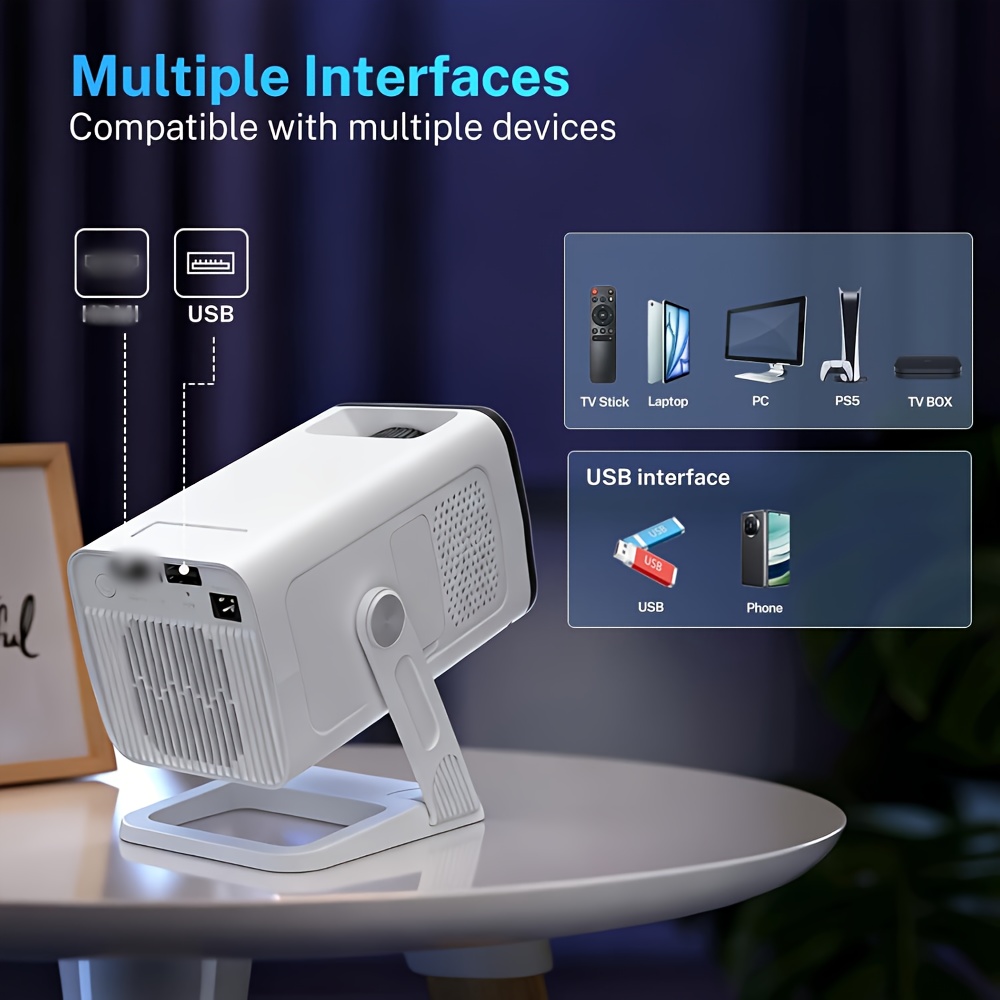 Mini Smart Video Projector with Built-In Apps