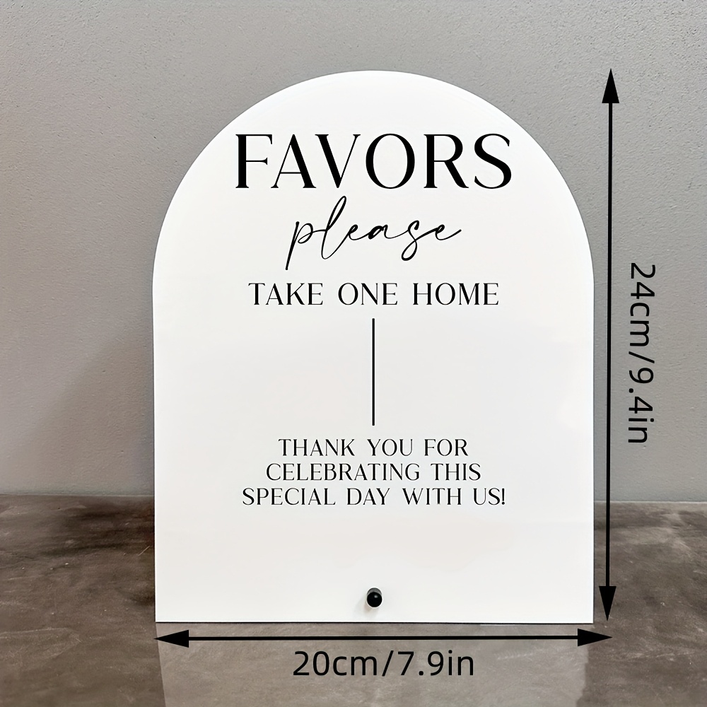 Elegant Acrylic Wedding Favor Sign - &quot;Favors Please Take One Home&quot; - Ideal for Weddings &amp; Special Events, Durable &amp; Reusable, No Power Needed