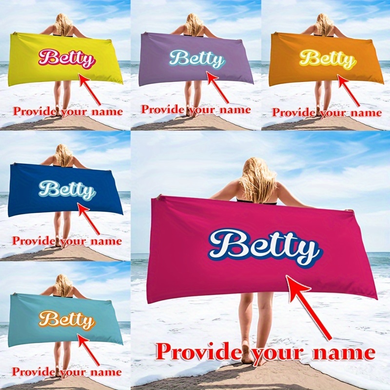 

1pc Microfiber Name Beach Towel, Lightweight & Absorbent, Customized Picture Beach Towel, Customized Gif, Anniversary, Birthday, Wedding, Mother's Day, Beach Towels