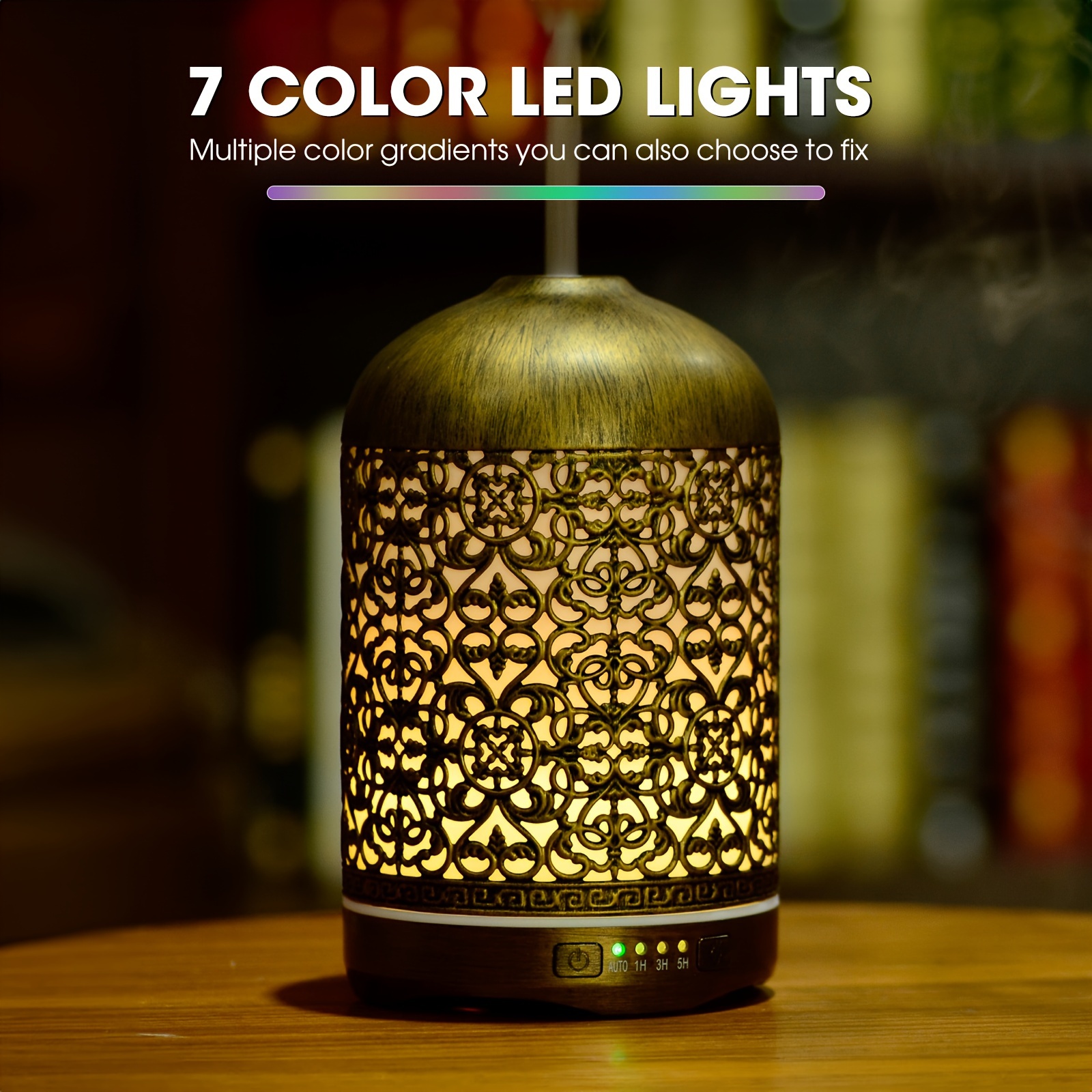 

250ml Essential Oil Aromatherapy Diffuser For Home Bedroom Office Metal Hollow Decorative Room Ultrasonic Mist Aroma Diffuser