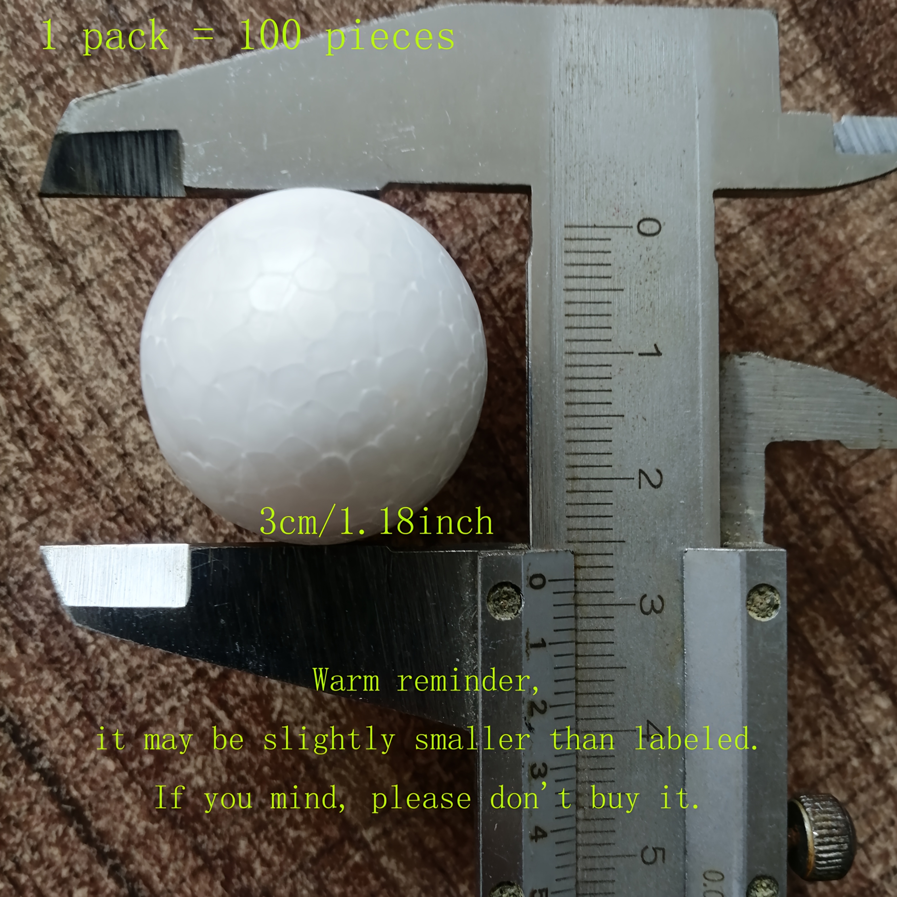 TEMU Bolas de poliestireno de 3 cm de diámetro para proyectos de manualidades, suministros de y manualidades, proyectos escolares, decoración de